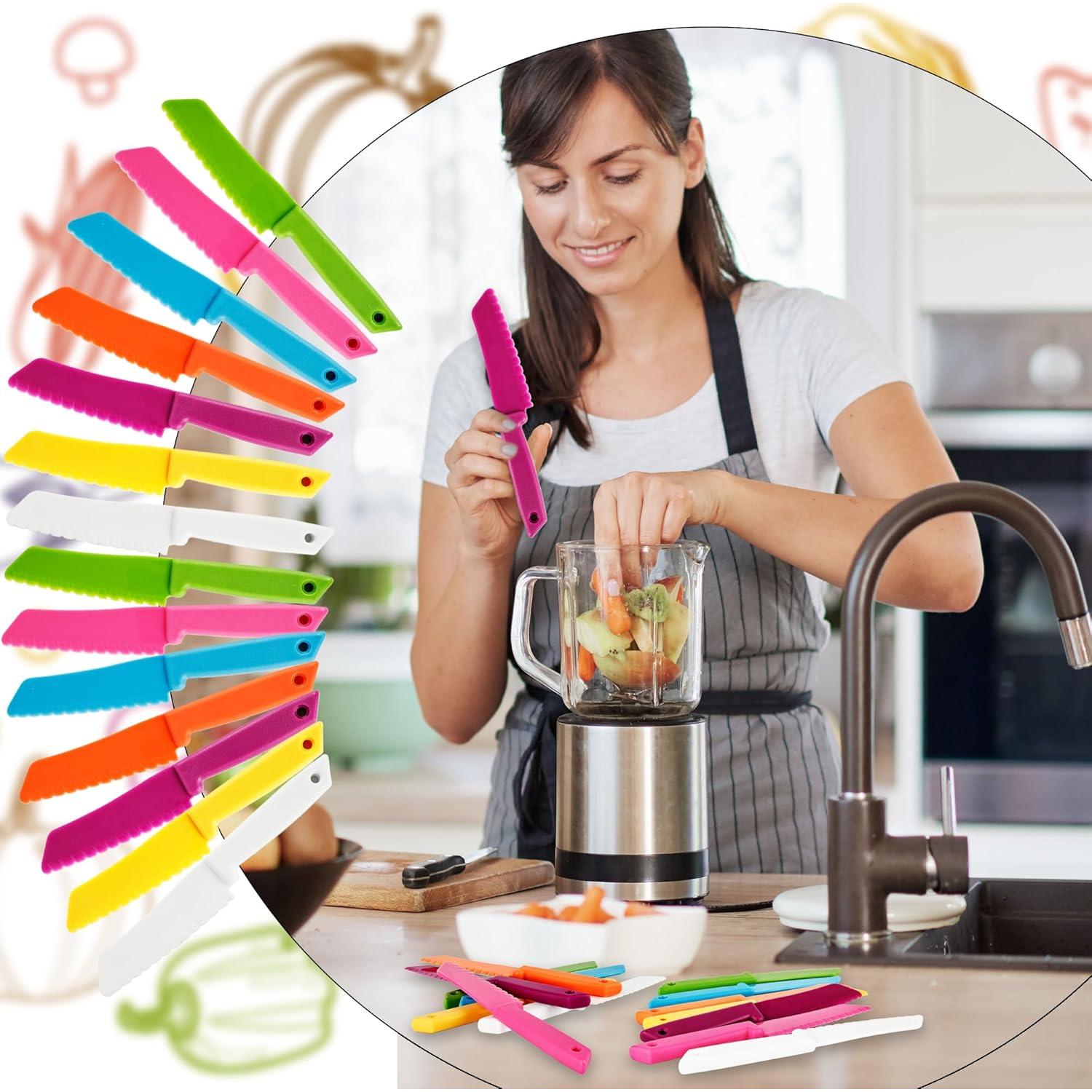 Set de 21 Cuchillos de Plástico para Niños Drayear - 7 Colores