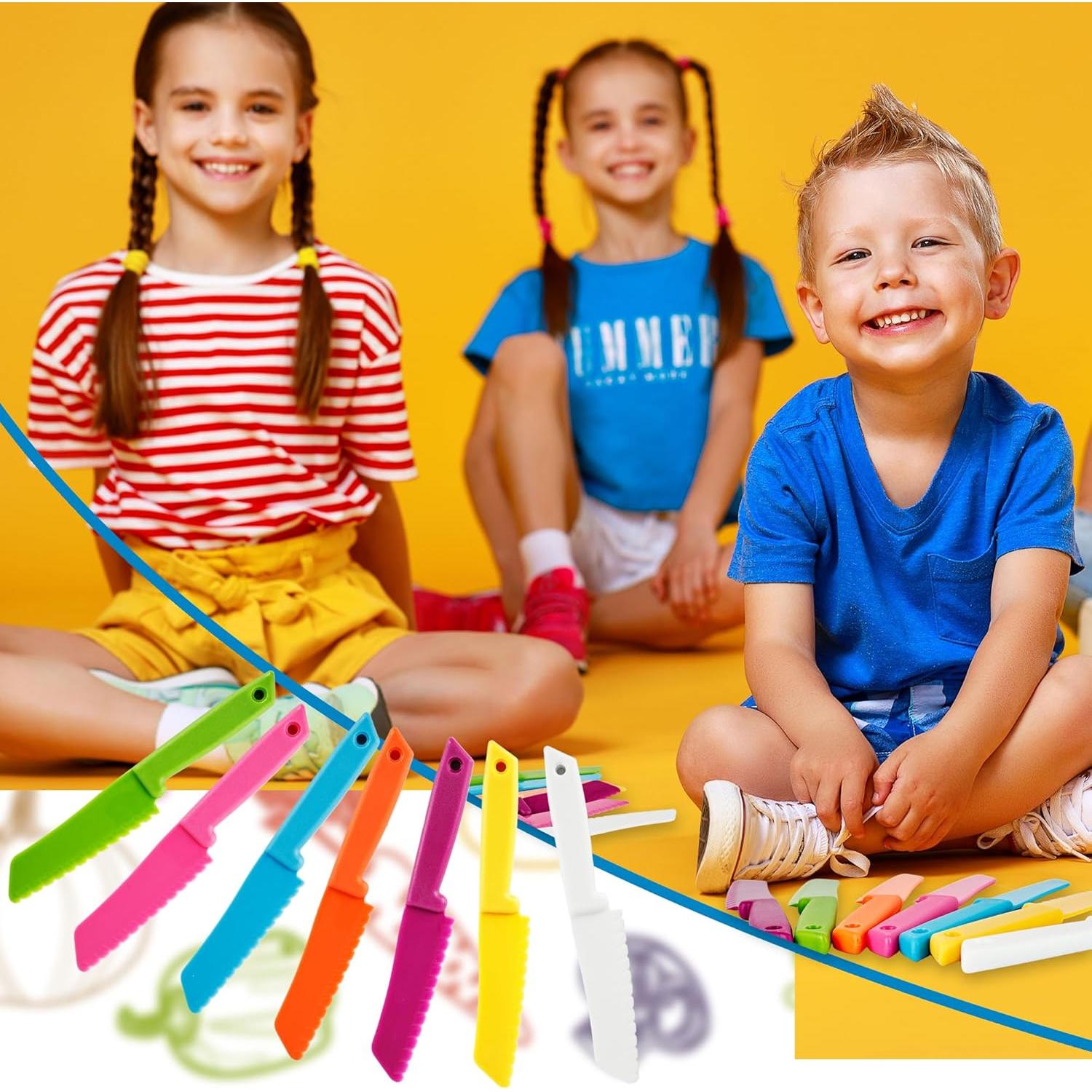 Set de 21 Cuchillos de Plástico para Niños Drayear - 7 Colores