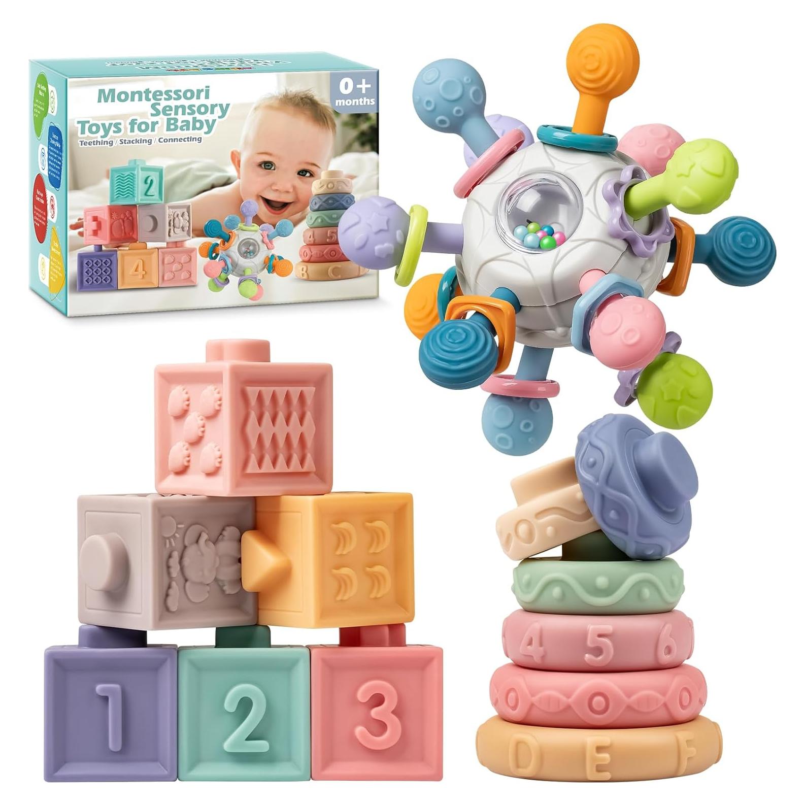 Juguetes Montessori 3 en 1 SpringFlower para Bebés 0-18 Meses