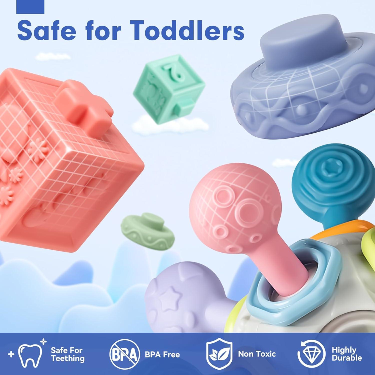 Juguetes Montessori 3 en 1 SpringFlower para Bebés 0-18 Meses