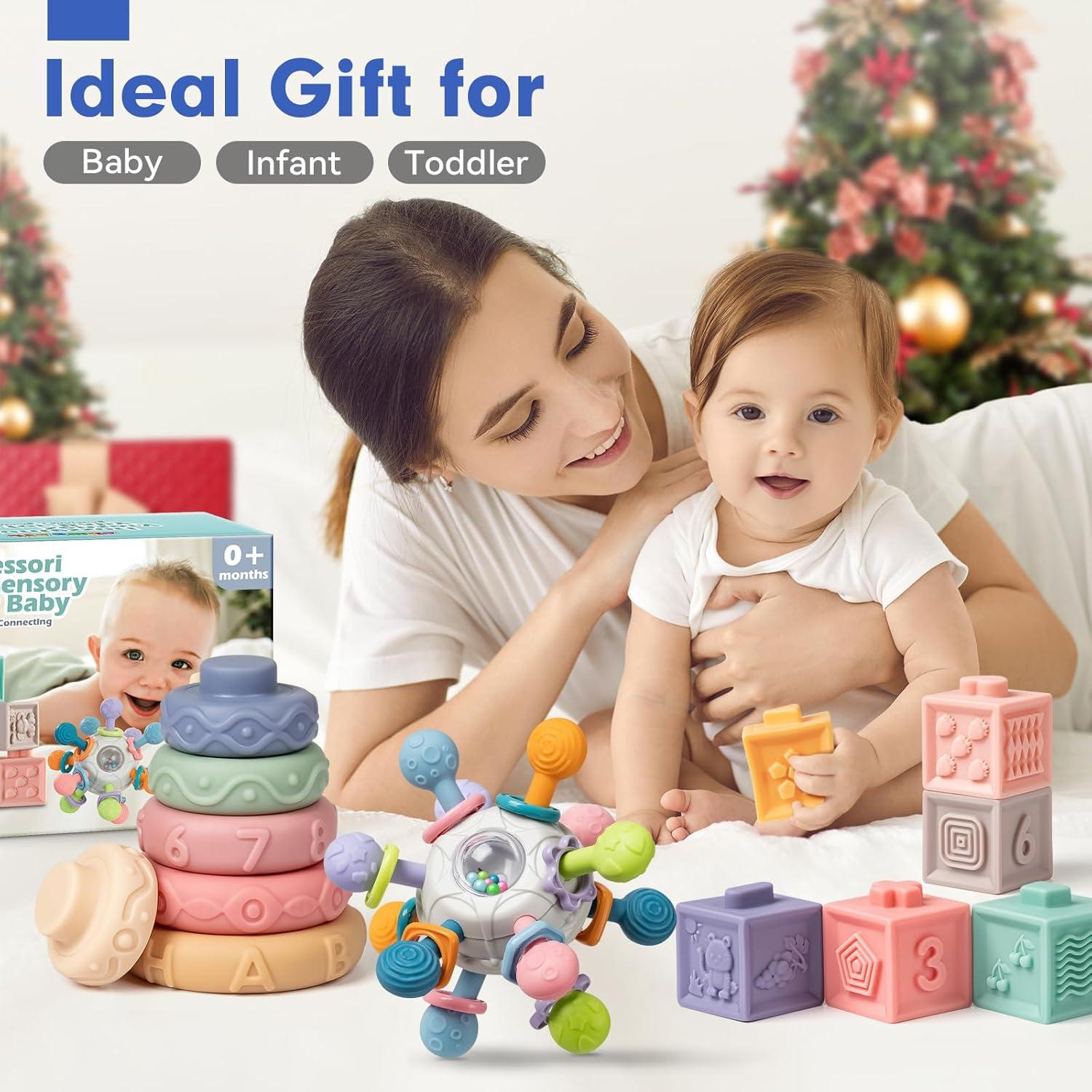 Juguetes Montessori 3 en 1 SpringFlower para Bebés 0-18 Meses