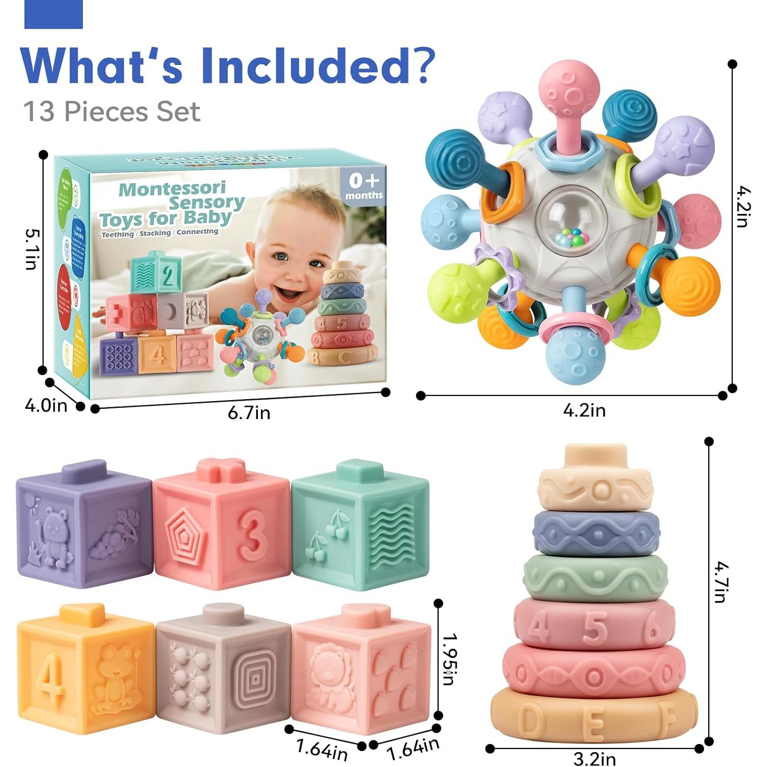 Juguetes Montessori 3 en 1 SpringFlower para Bebés 0-18 Meses