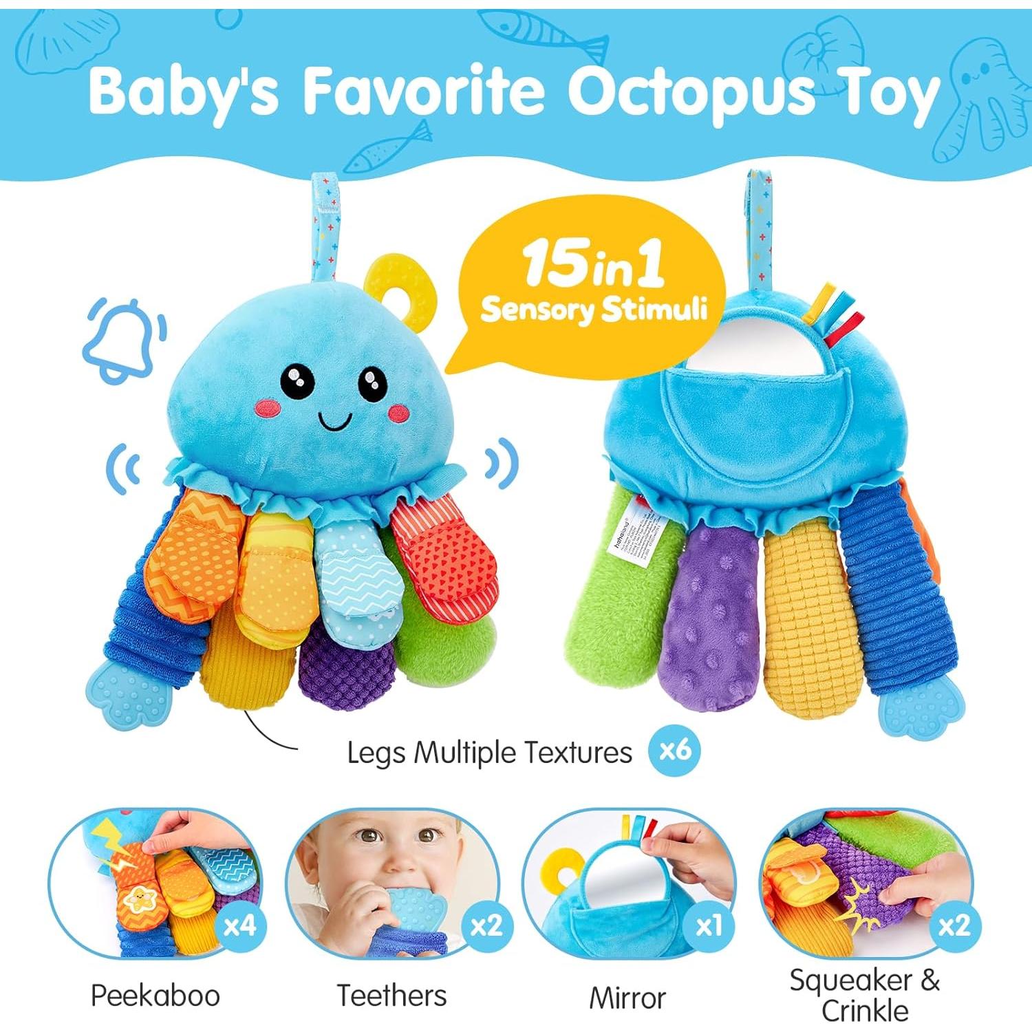 Juguete Sensorial Hahaland Pulpo 15 en 1 para Bebés 0-1 Año