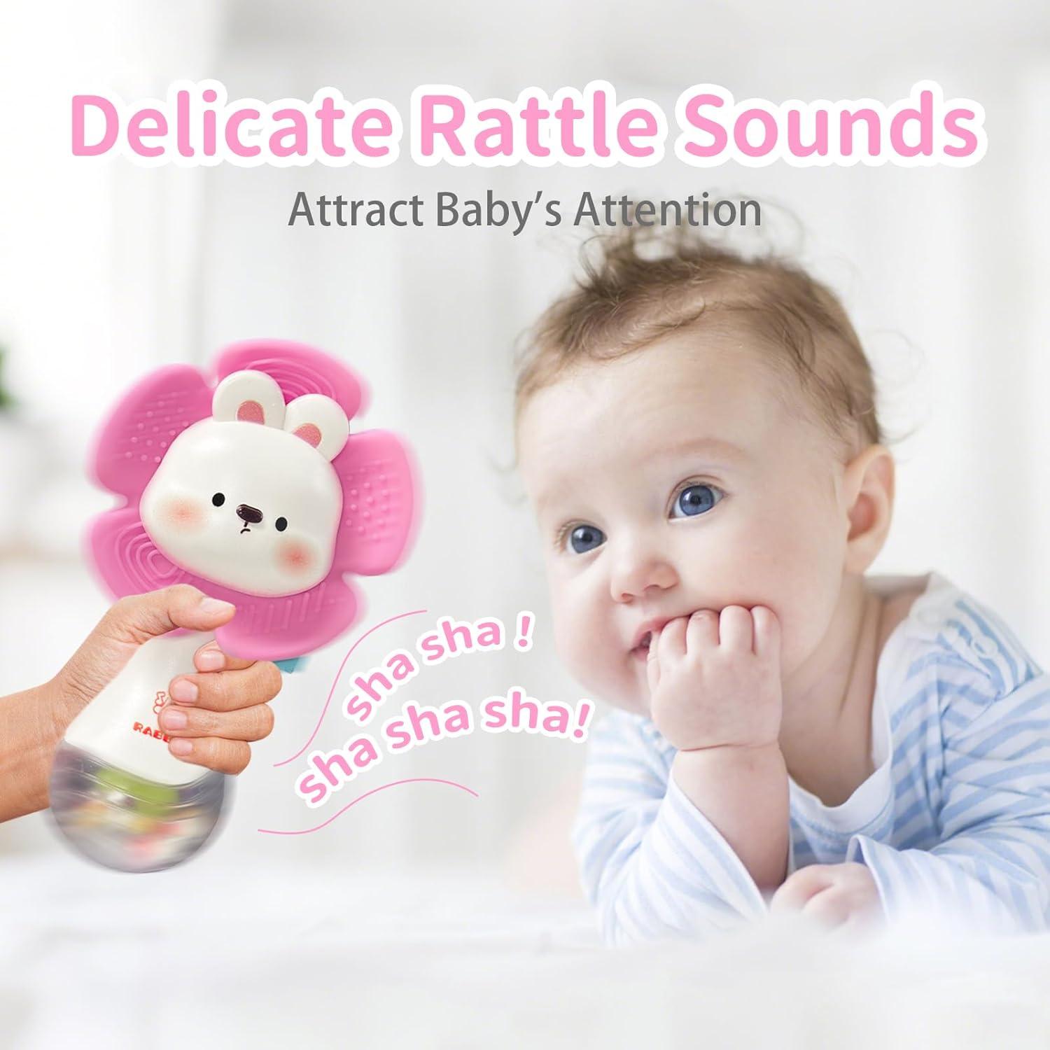 Sonajeros para Bebés Weirtoya 2 PCS Mordedores Dentición 0-6 Meses