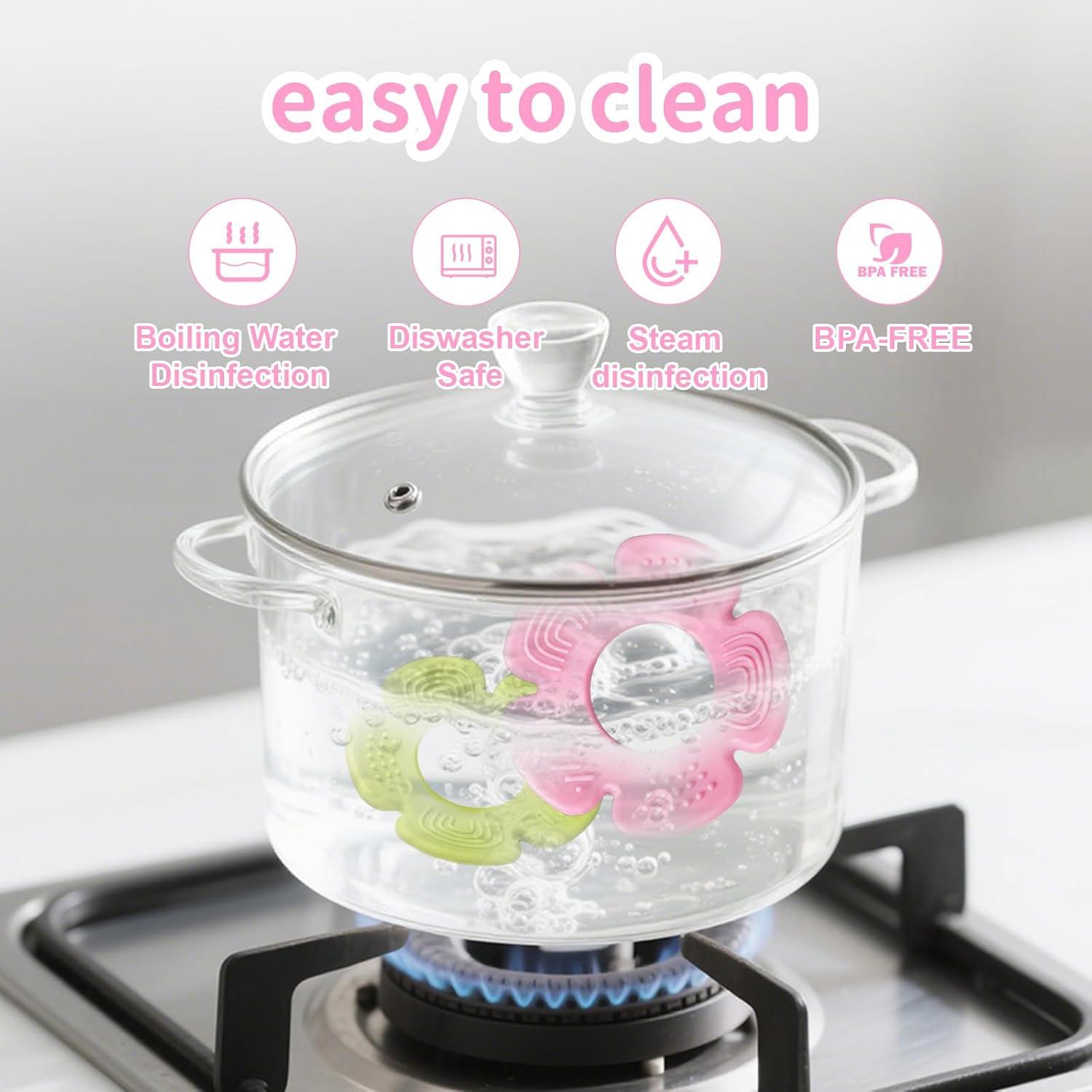 Sonajeros para Bebés Weirtoya 2 PCS Mordedores Dentición 0-6 Meses