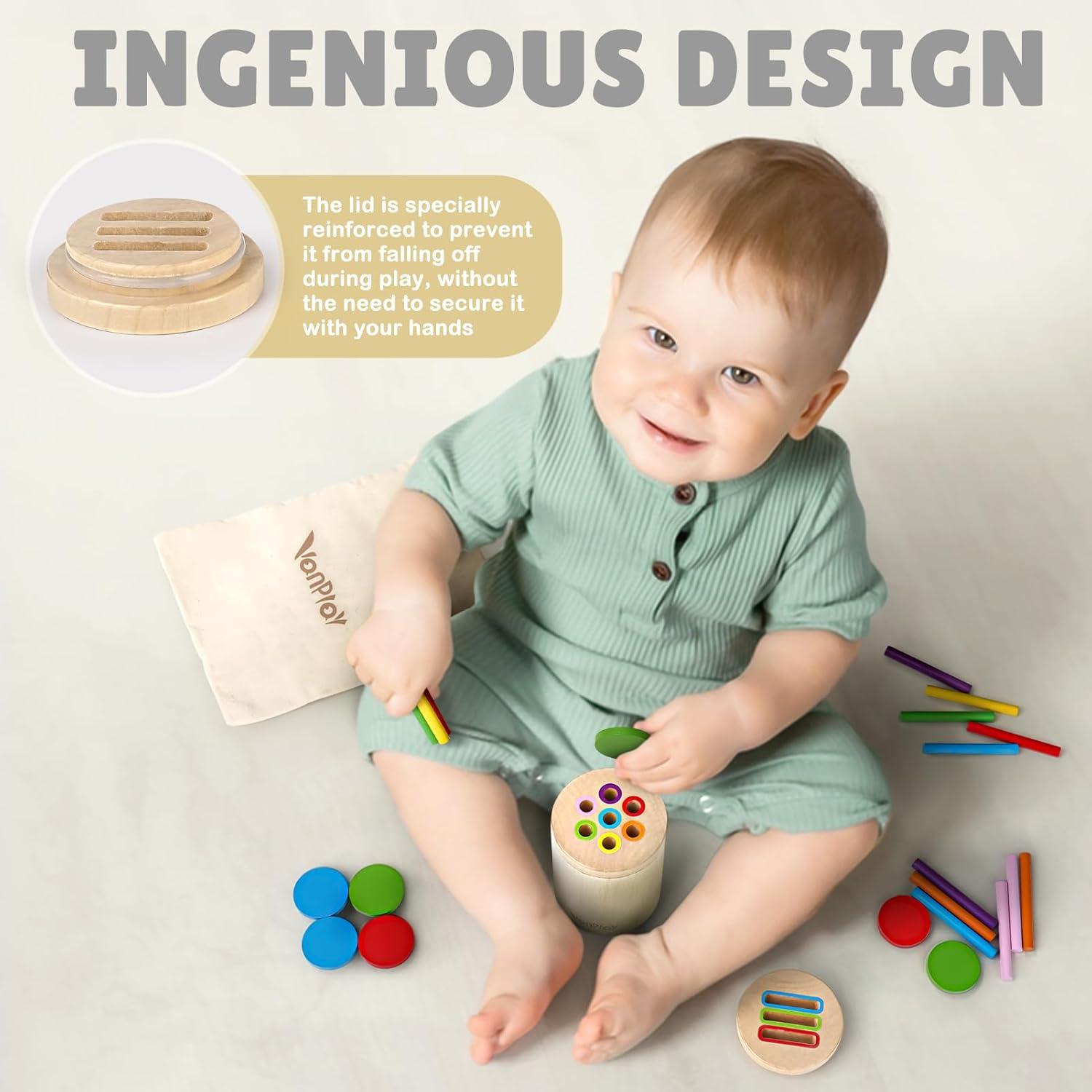 Juguete Montessori Vanplay 2 en 1 para Niños 18 Meses - Madera