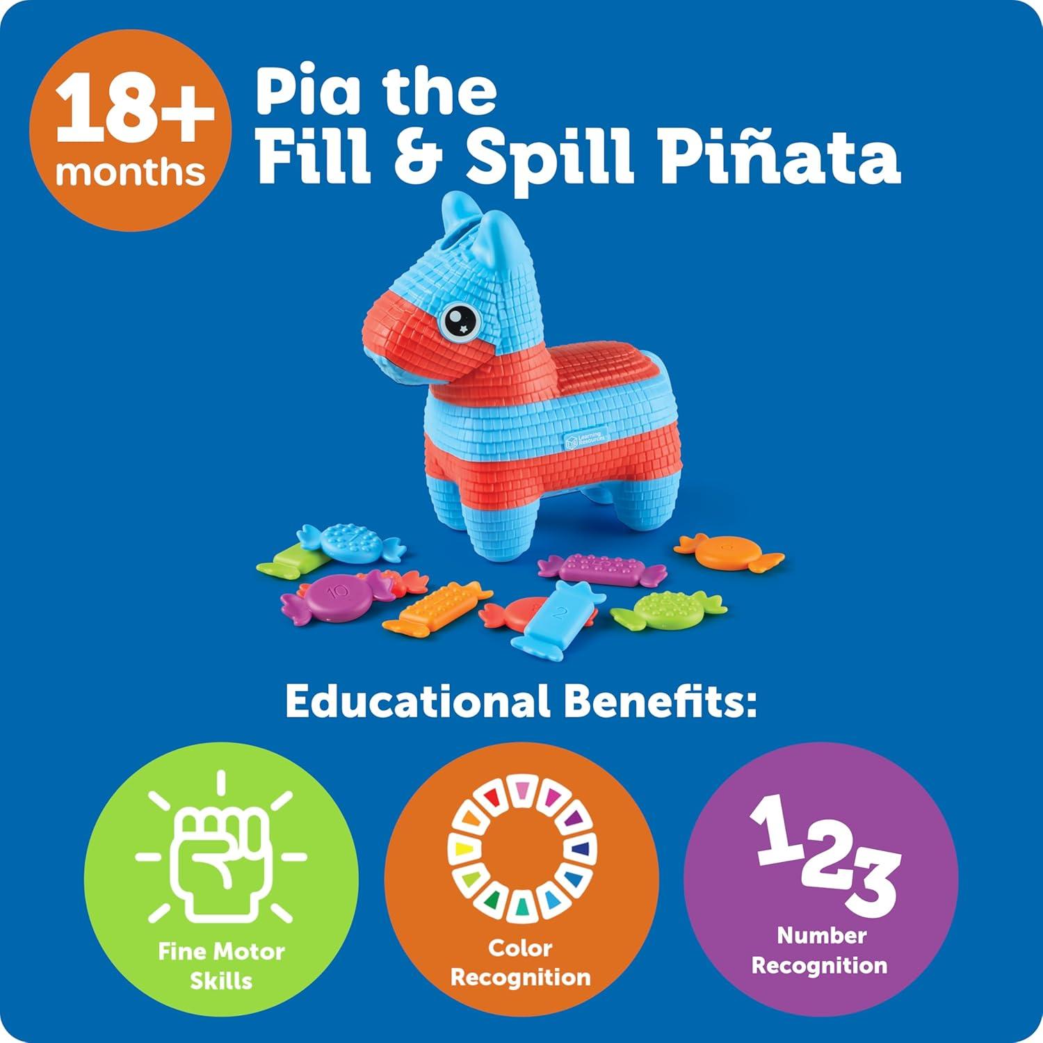Piñata Educativa Rellenar y Derramar Learning Resources - Juguete Sensorial Montessori para Niños 18+ meses