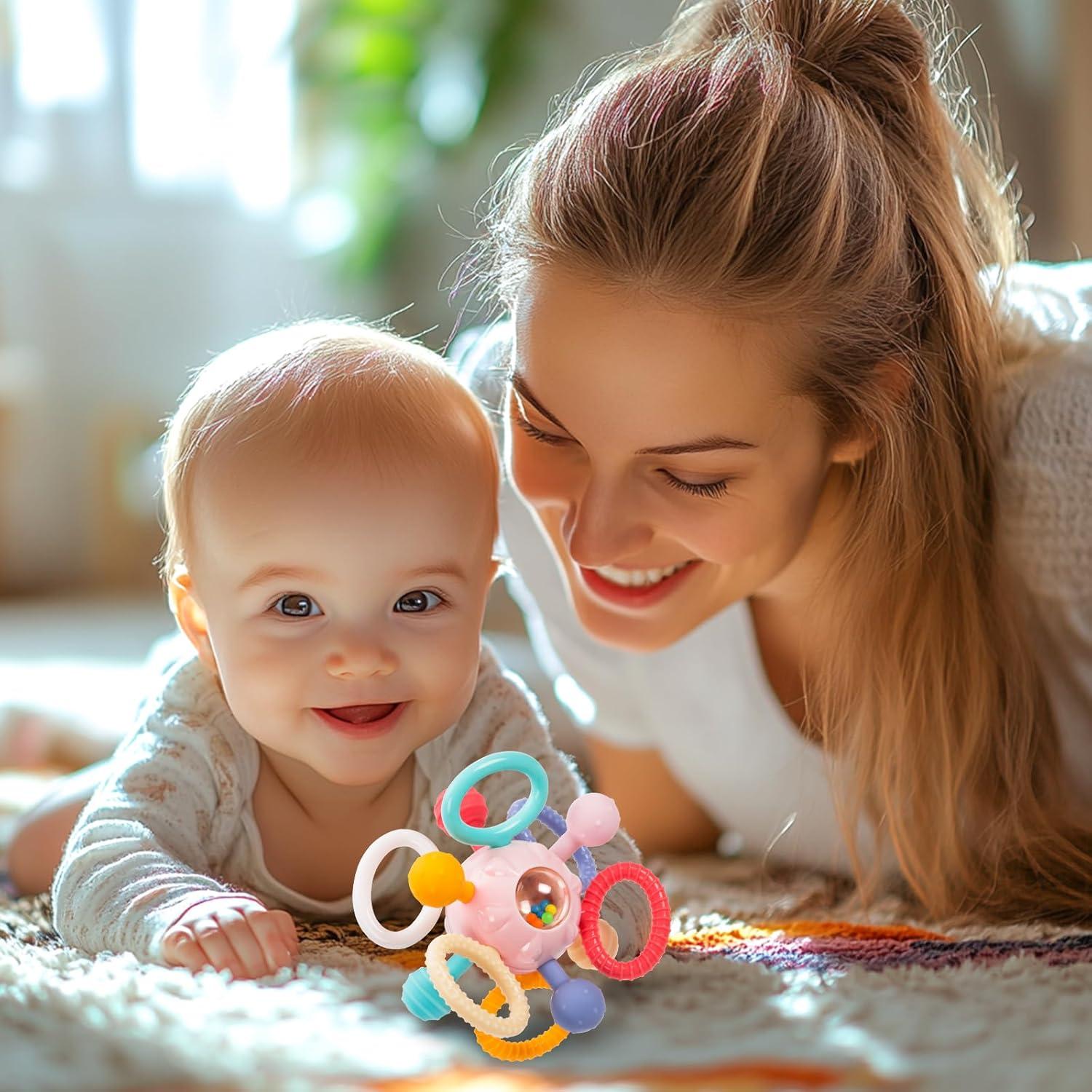 Juguete de Dentición Montessori Bebés 0-12 Meses Rosa