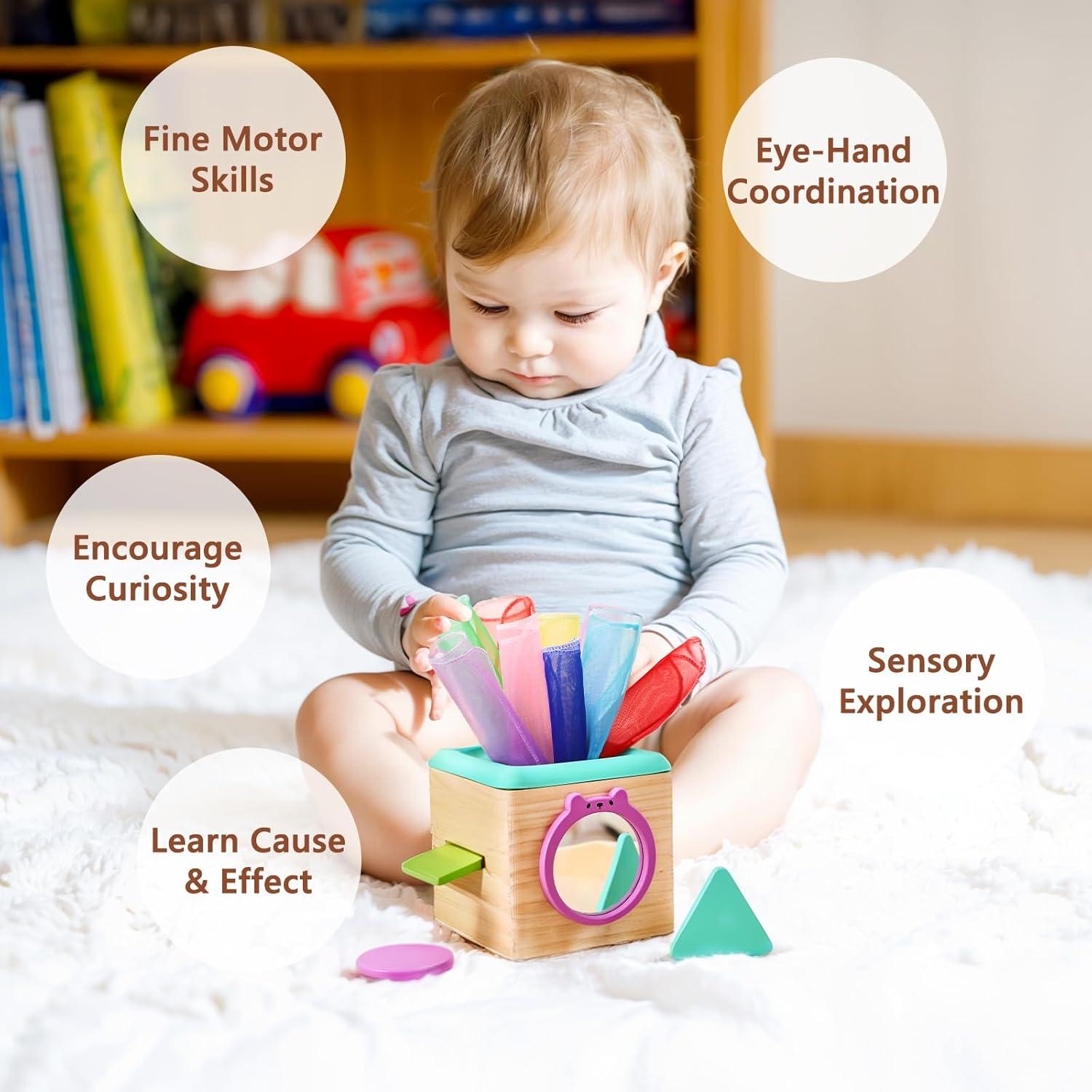 Juguete de Caja de Pañuelos Youuys - Montessori para Bebés 12-18 Meses