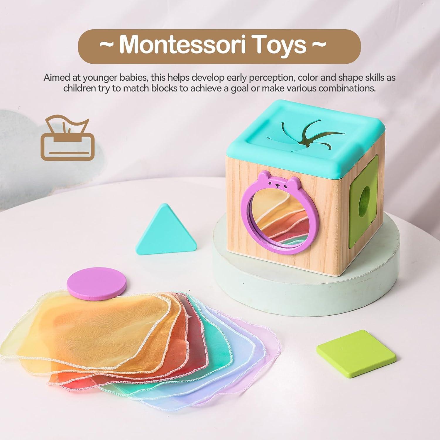 Juguete de Caja de Pañuelos Youuys - Montessori para Bebés 12-18 Meses