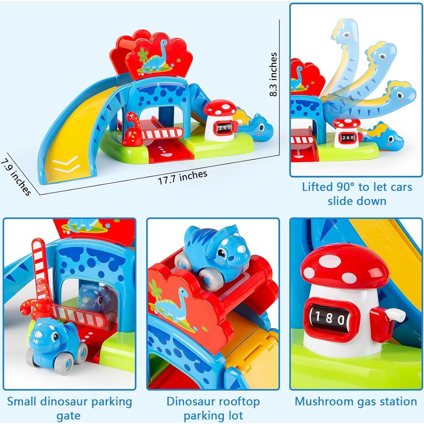 Pista de Carreras Dinosaurios LACCHOUFEE para Niños 1-3 Años