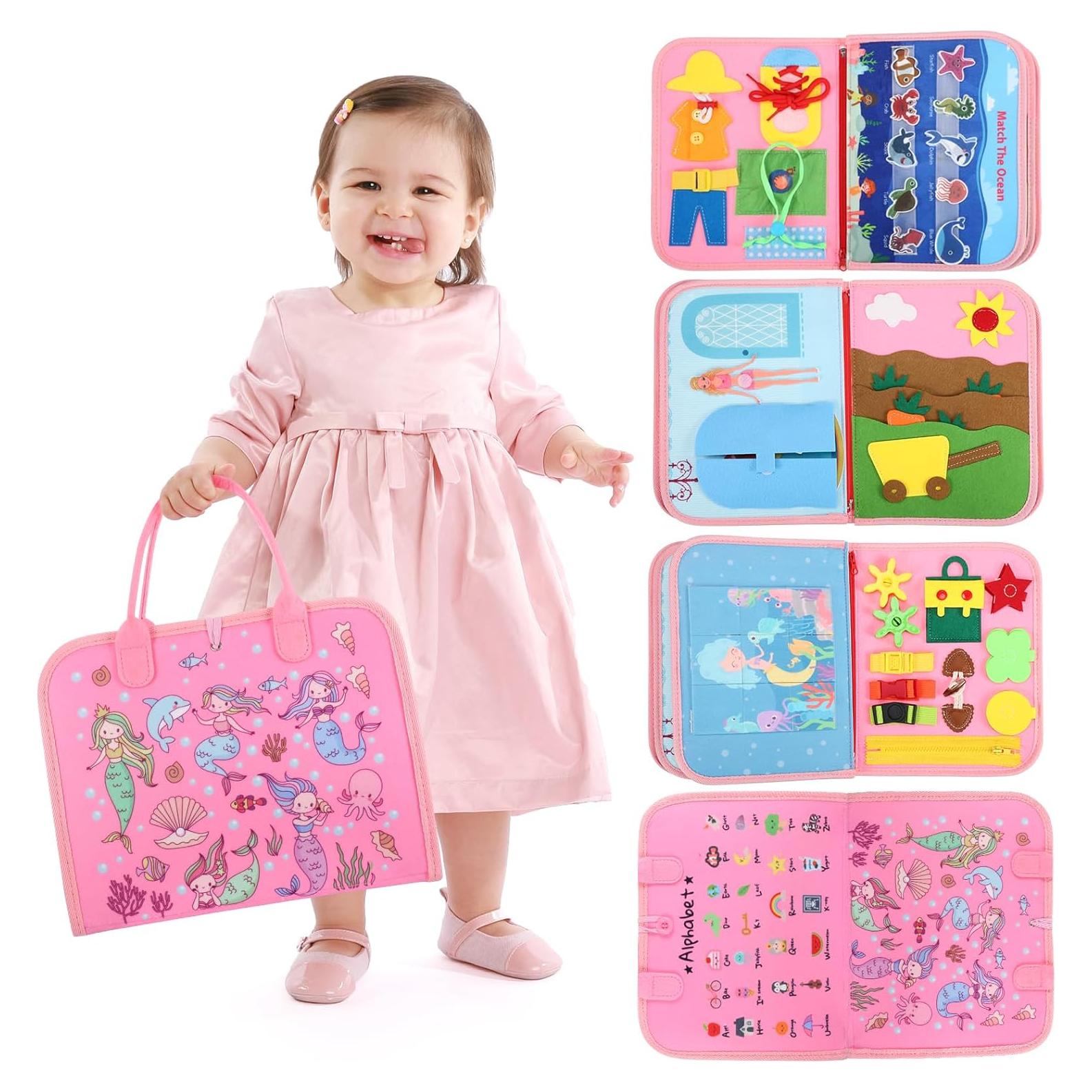 Tablero Ocupado Montessori Rosa Cuento de Hadas 27 Actividades