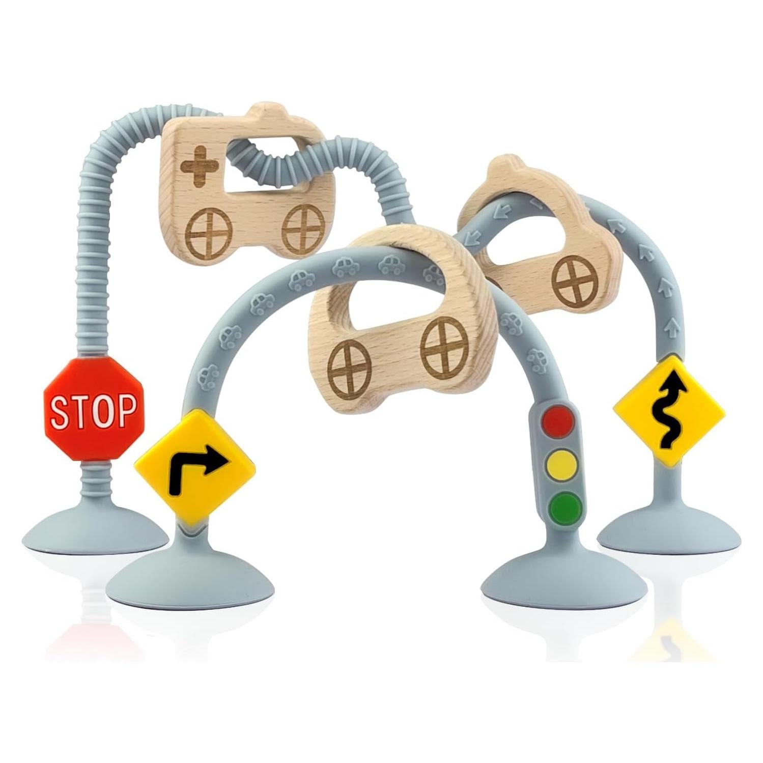 Juguete de Succión para Sillas Altas Melikey - Silicona y Madera