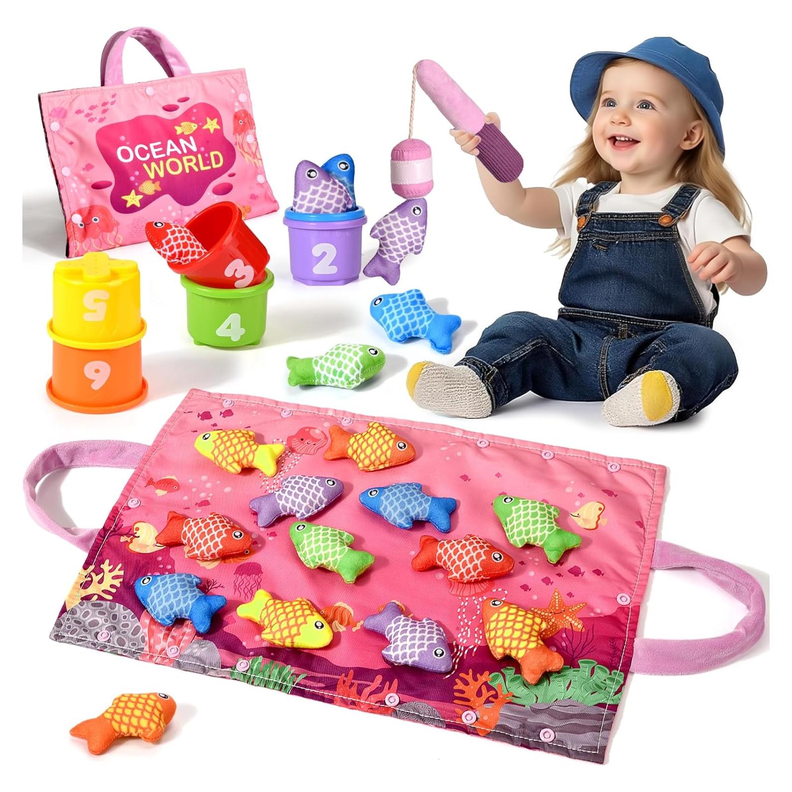 Juego de Pesca Montessori Alsatic Toys - 20 Piezas para Niños 1-3 Años