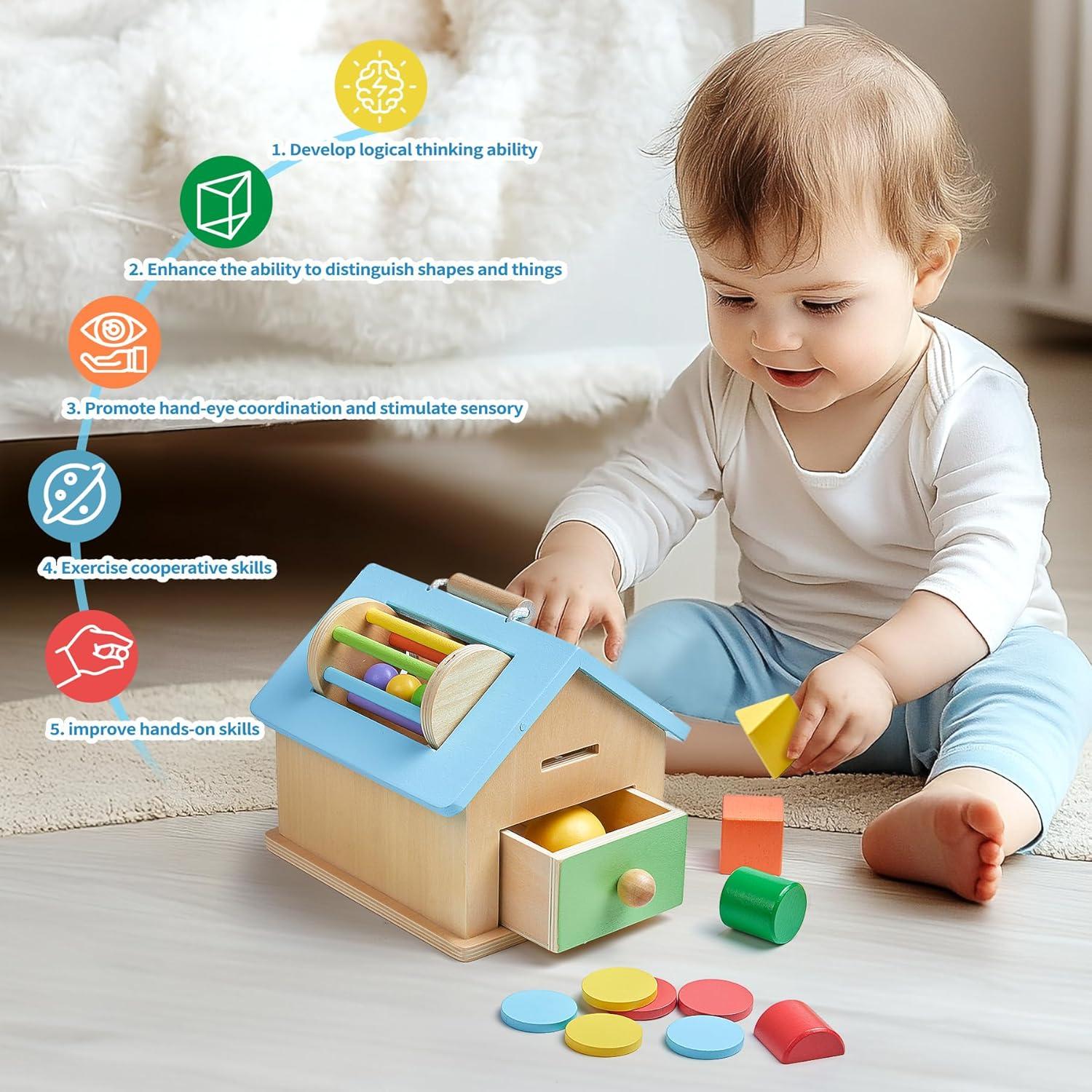 Juguetes Montessori de Madera ToyWoo 5 en 1 para Niños 1-5 Años