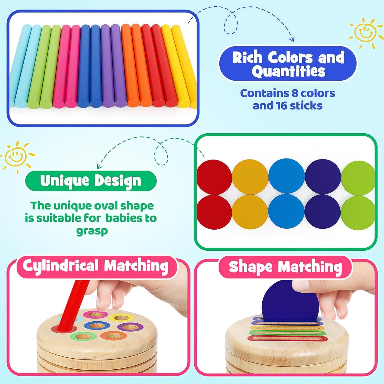 Juguete Montessori CZTCDP Clasificación de Colores 1-3 Años