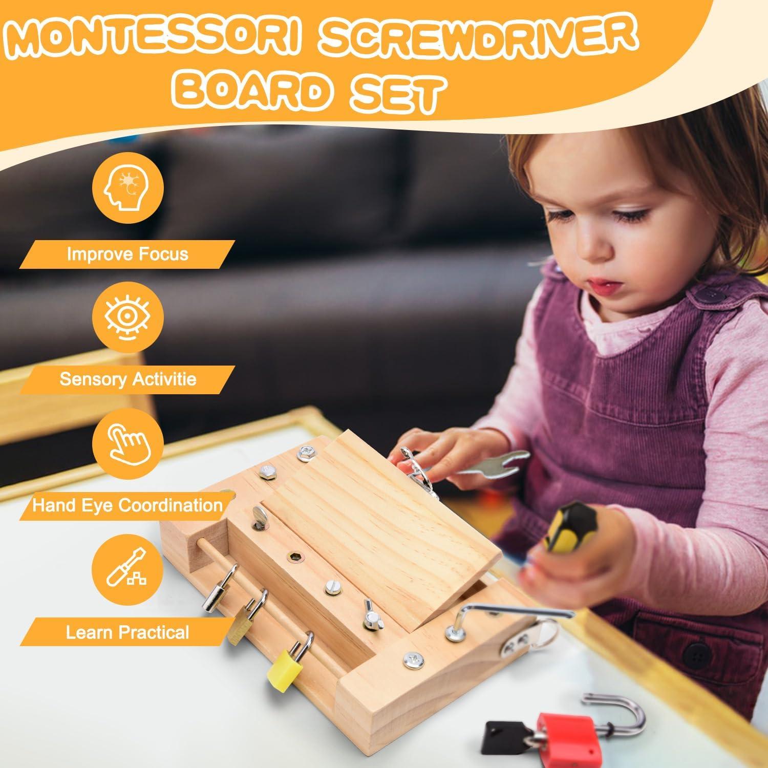 Tablero de Destornillador Montessori CGYUJISD 16.5x22.8cm