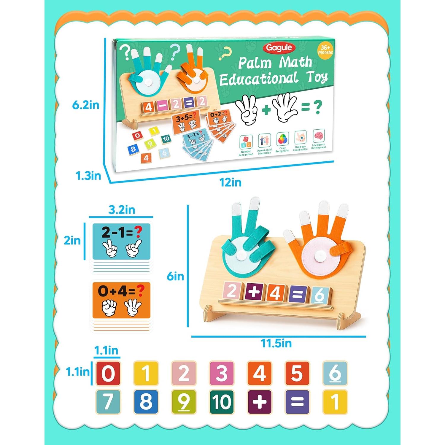 Bloques de Conteo Numérico Montessori Gagule 3-6 Años