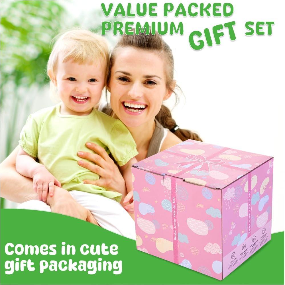 Cubo de Actividad de Madera Batlofty 8-en-1 para Niños 1-3 Años