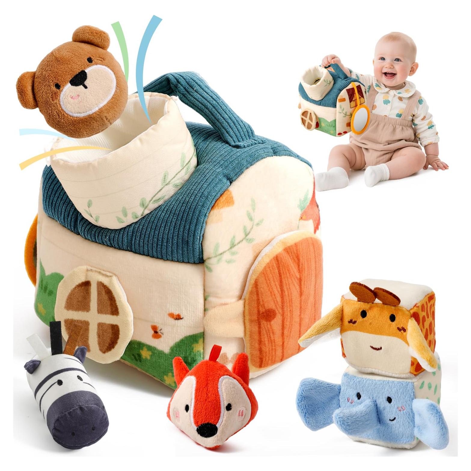 Set de Peluches Sensoriales para Bebés Samonyed - Animales del Bosque