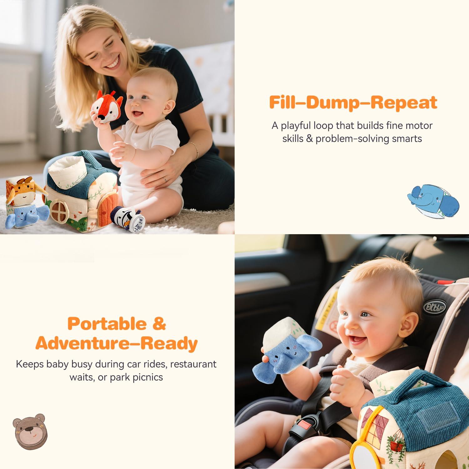 Set de Peluches Sensoriales para Bebés Samonyed - Animales del Bosque