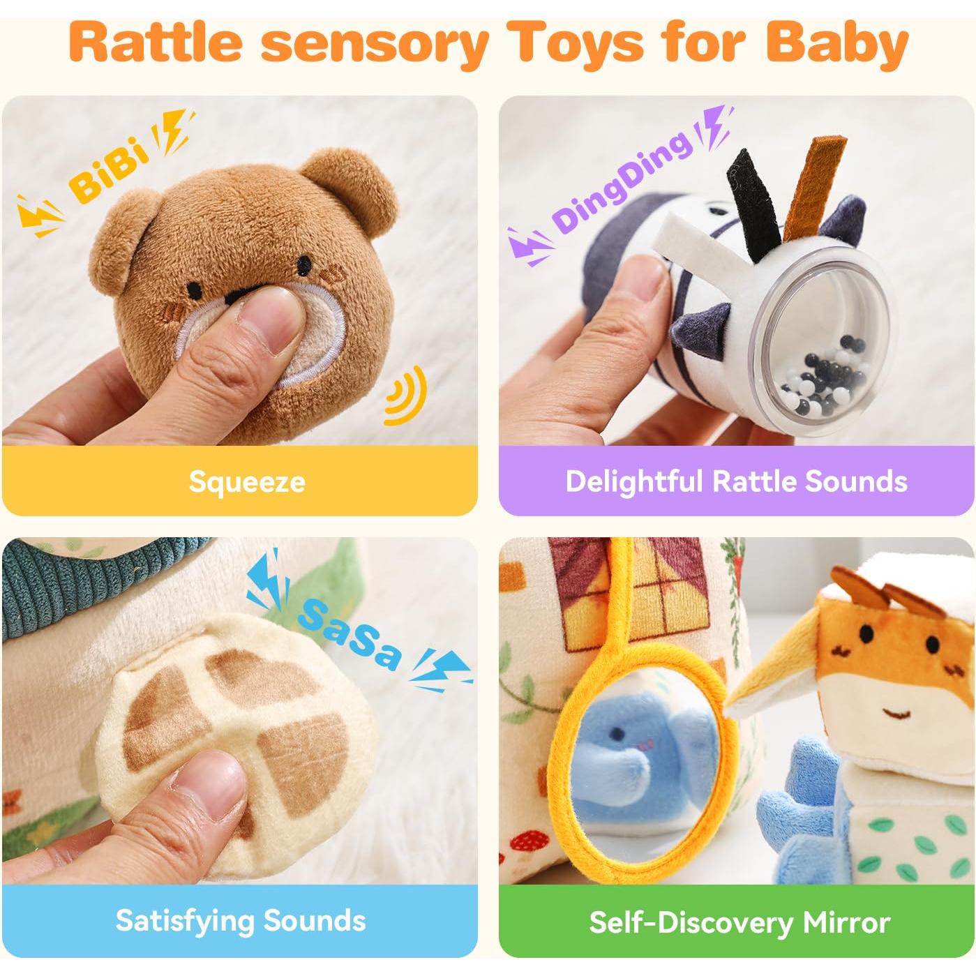 Set de Peluches Sensoriales para Bebés Samonyed - Animales del Bosque