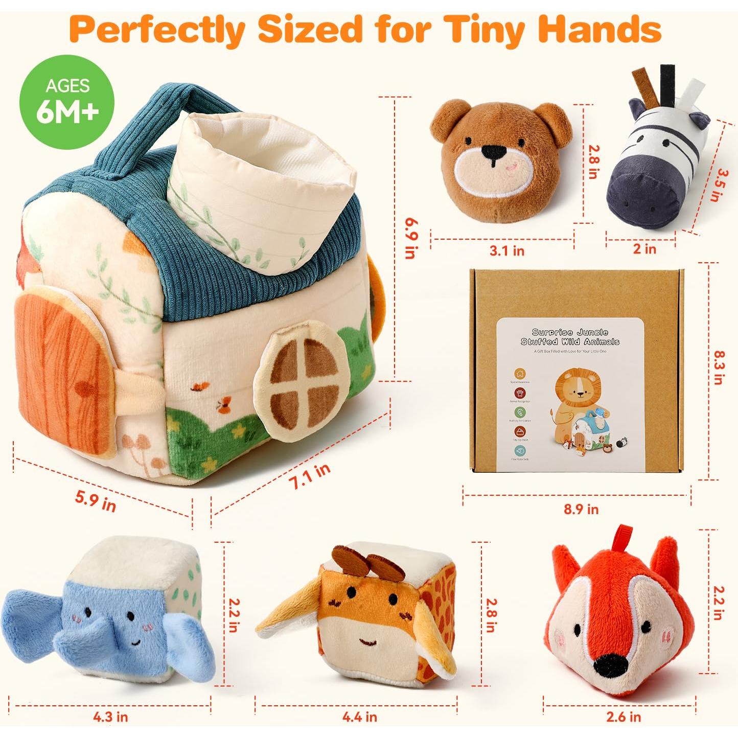 Set de Peluches Sensoriales para Bebés Samonyed - Animales del Bosque