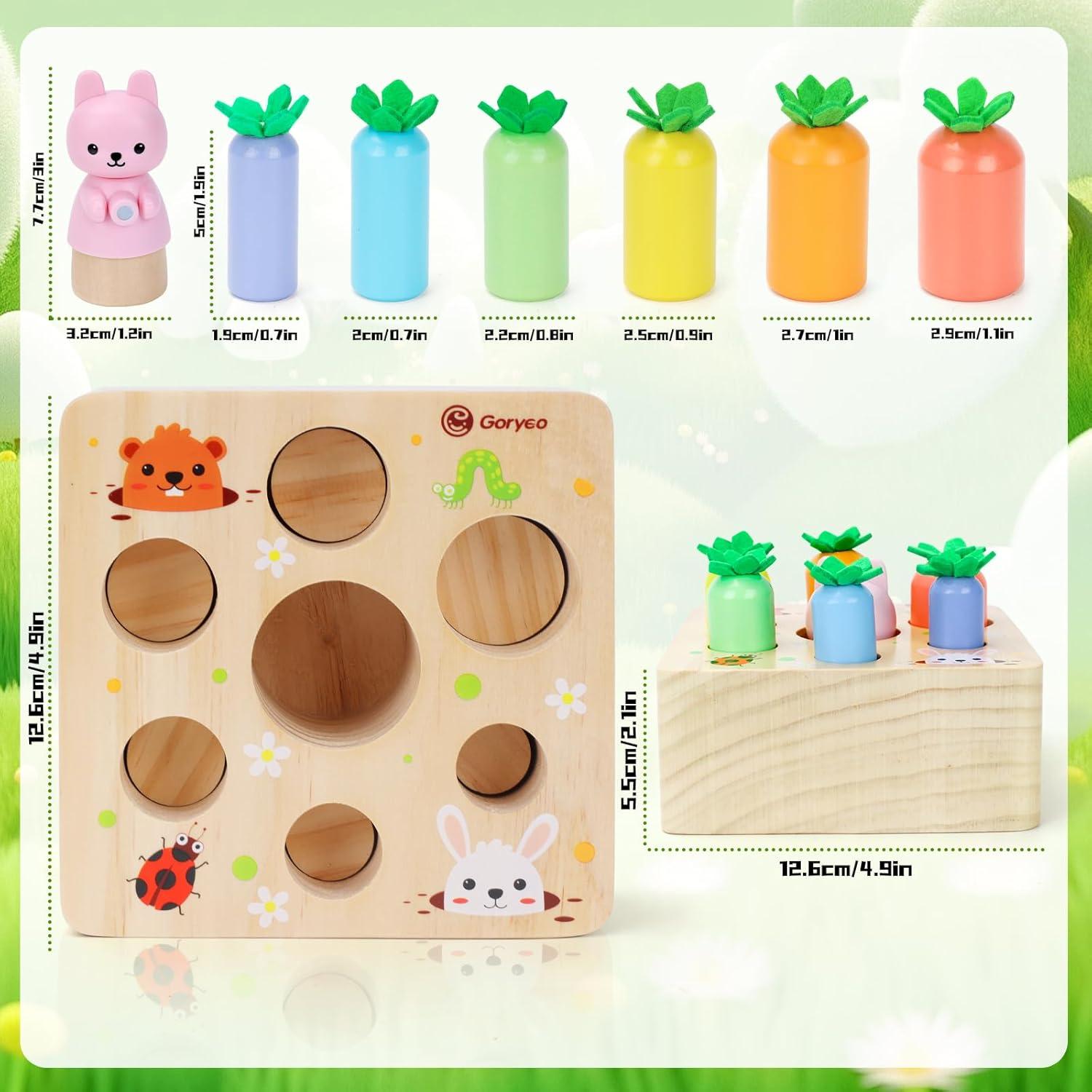 Rompecabezas Magnético de Madera PeaRoft con Conejo y Zanahorias