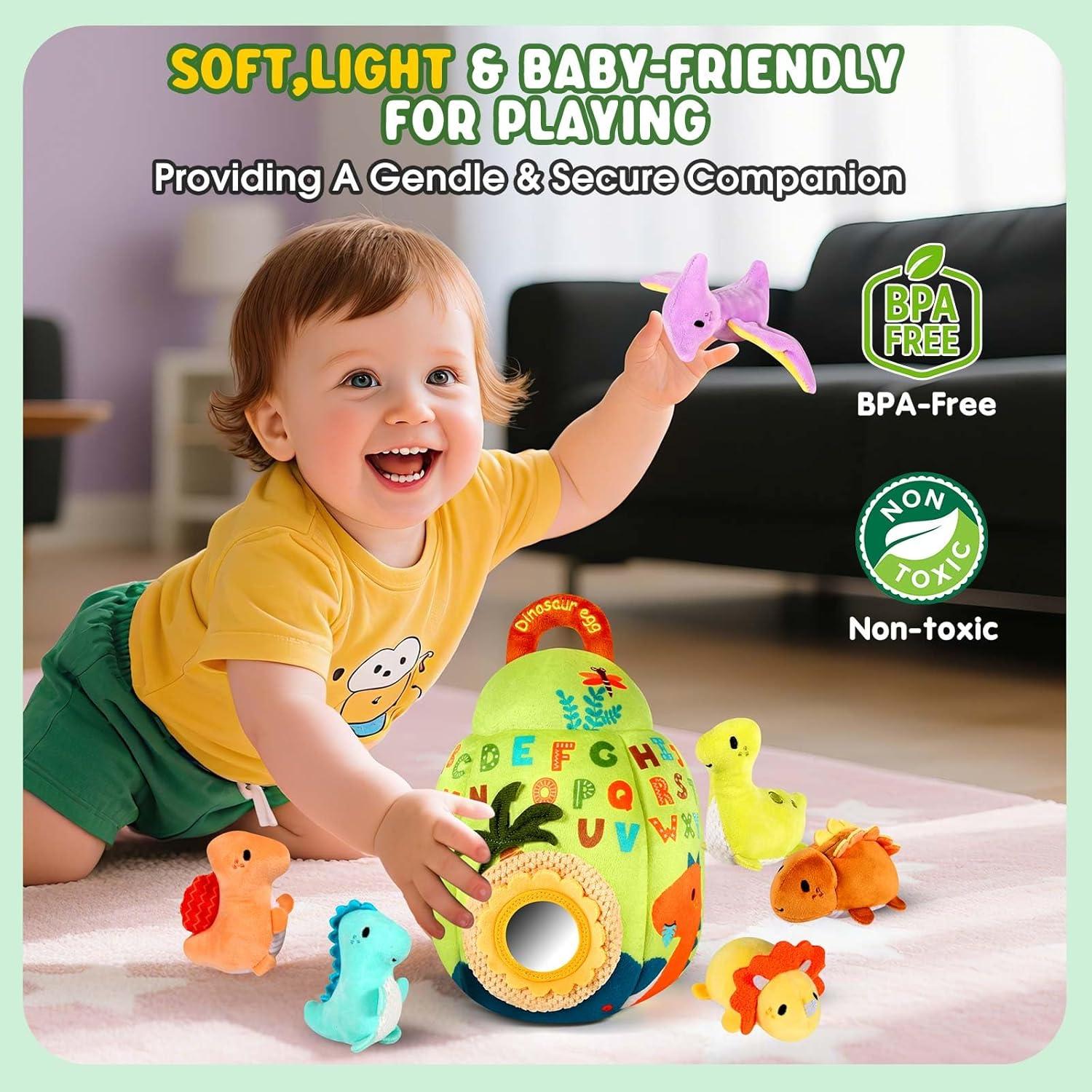 Juguete Sensorial Dinosaurio Suave FREYBLI 6-12 Meses