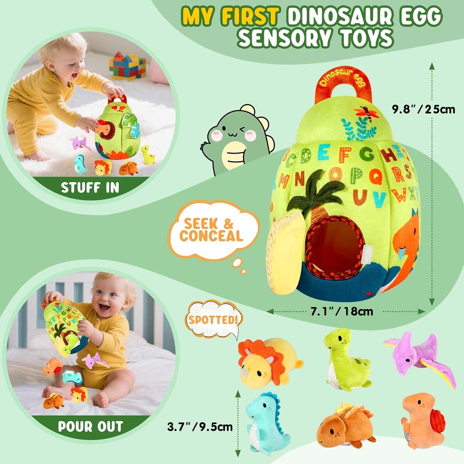 Juguete Sensorial Dinosaurio Suave FREYBLI 6-12 Meses