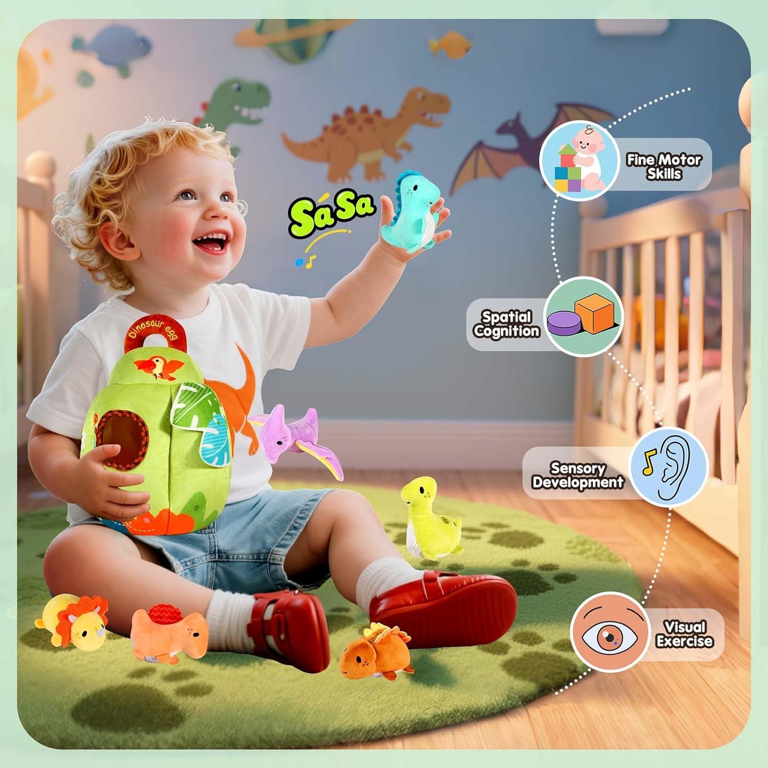 Juguete Sensorial Dinosaurio Suave FREYBLI 6-12 Meses