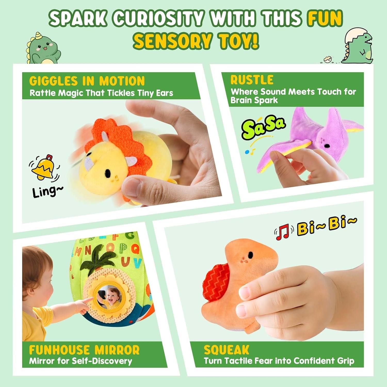 Juguete Sensorial Dinosaurio Suave FREYBLI 6-12 Meses