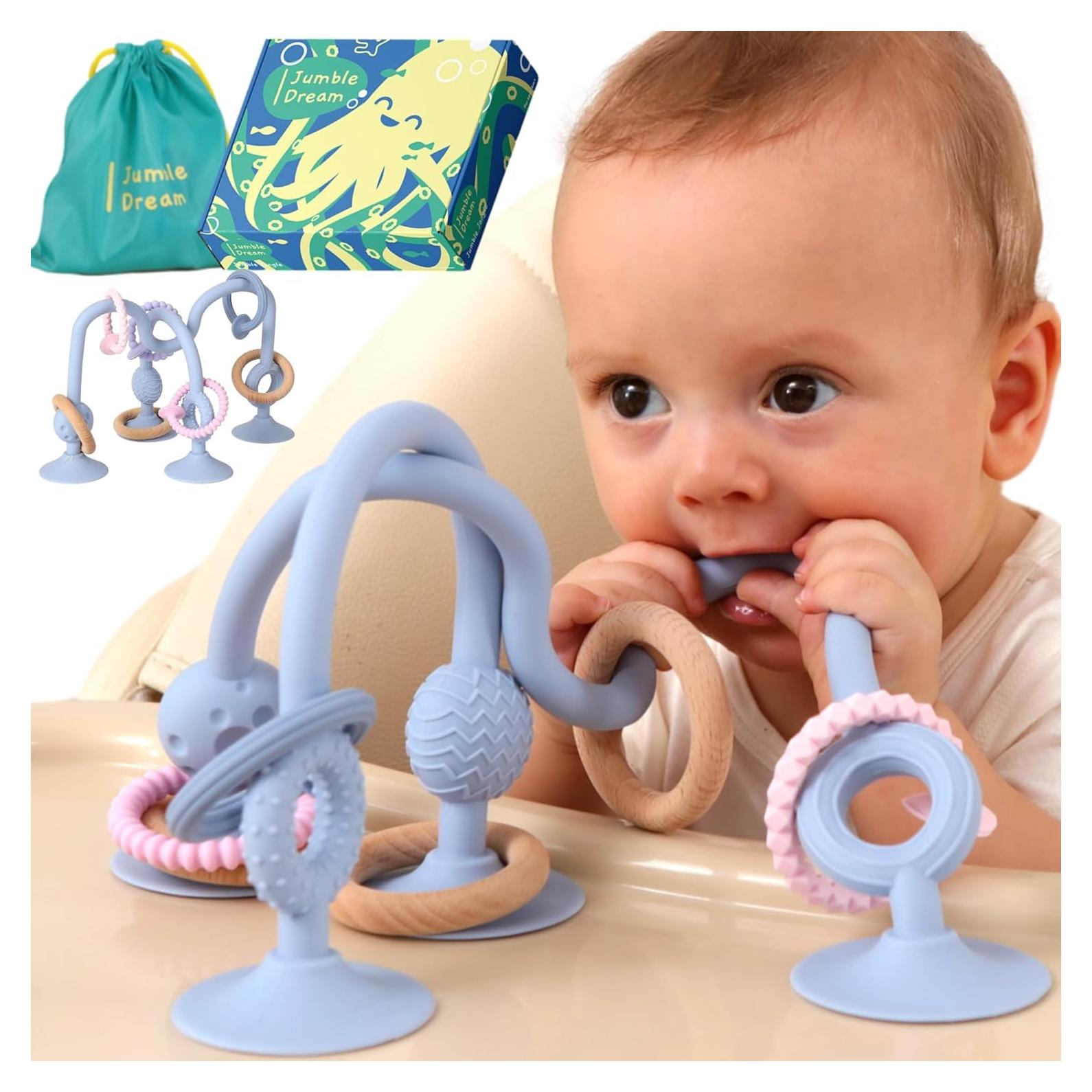 Juguete de Dentición Jumble Jangle para Bebés - Sin BPA, Azul Claro