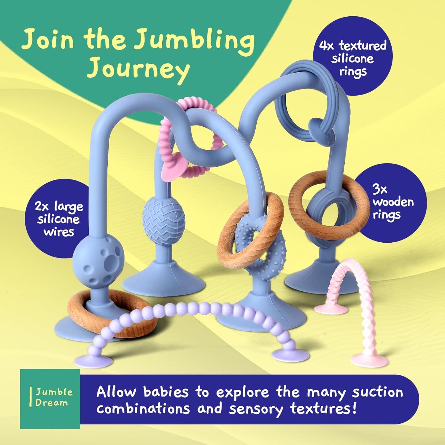 Juguete de Dentición Jumble Jangle para Bebés - Sin BPA, Azul Claro