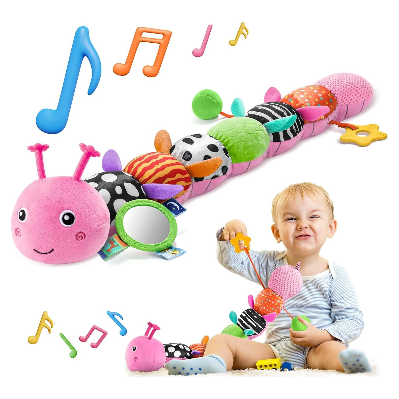 Juguete Sensorial Oruga de Peluche HEMRLY Rosa 0-6 Meses