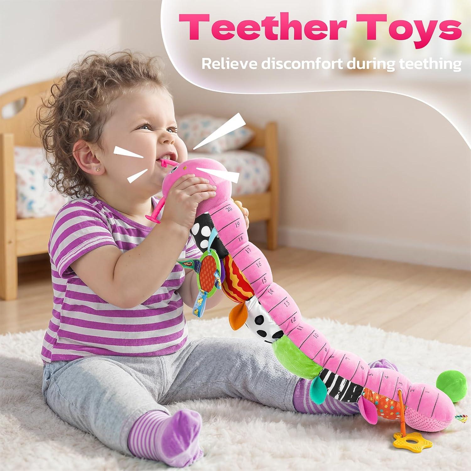 Juguete Sensorial Oruga de Peluche HEMRLY Rosa 0-6 Meses