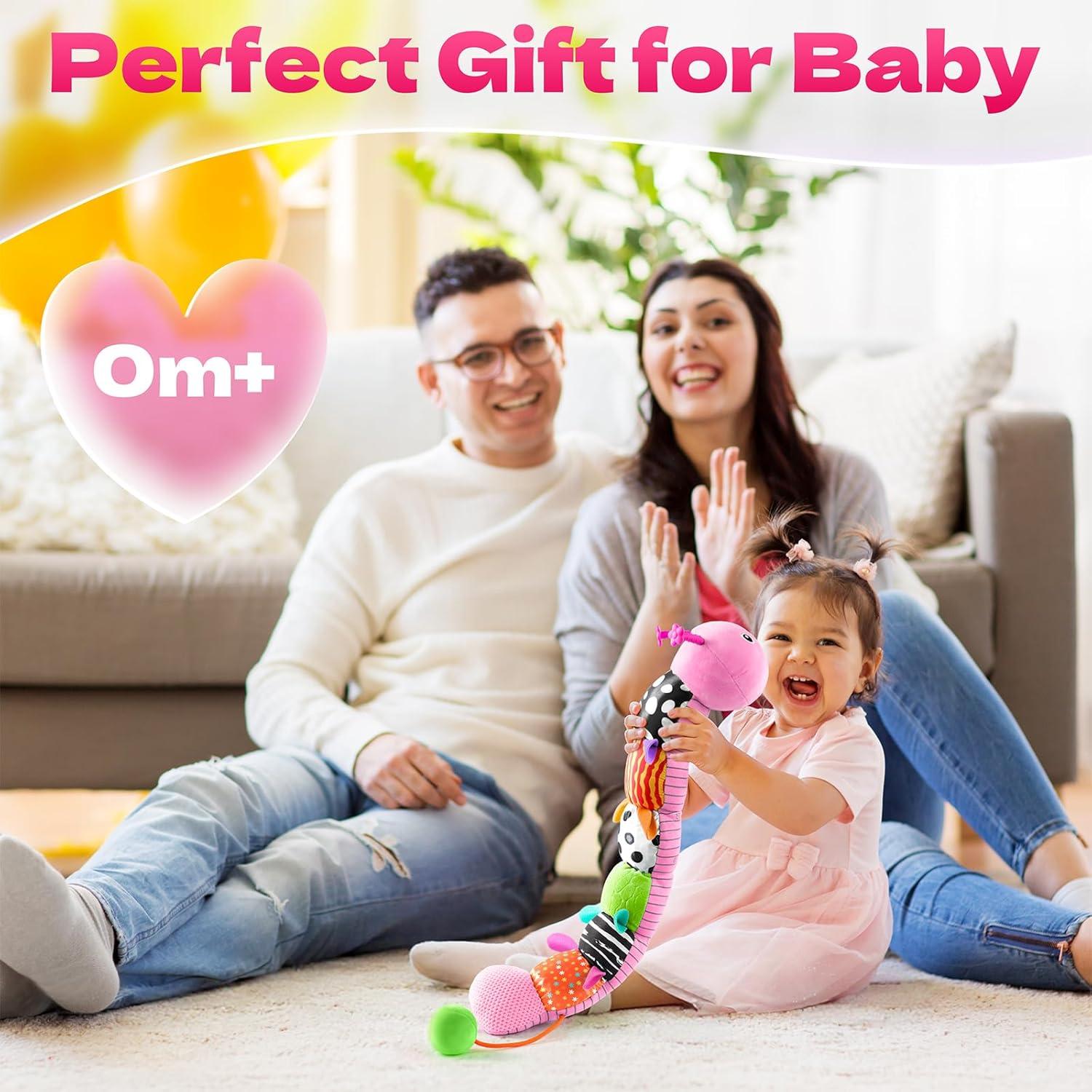 Juguete Sensorial Oruga de Peluche HEMRLY Rosa 0-6 Meses