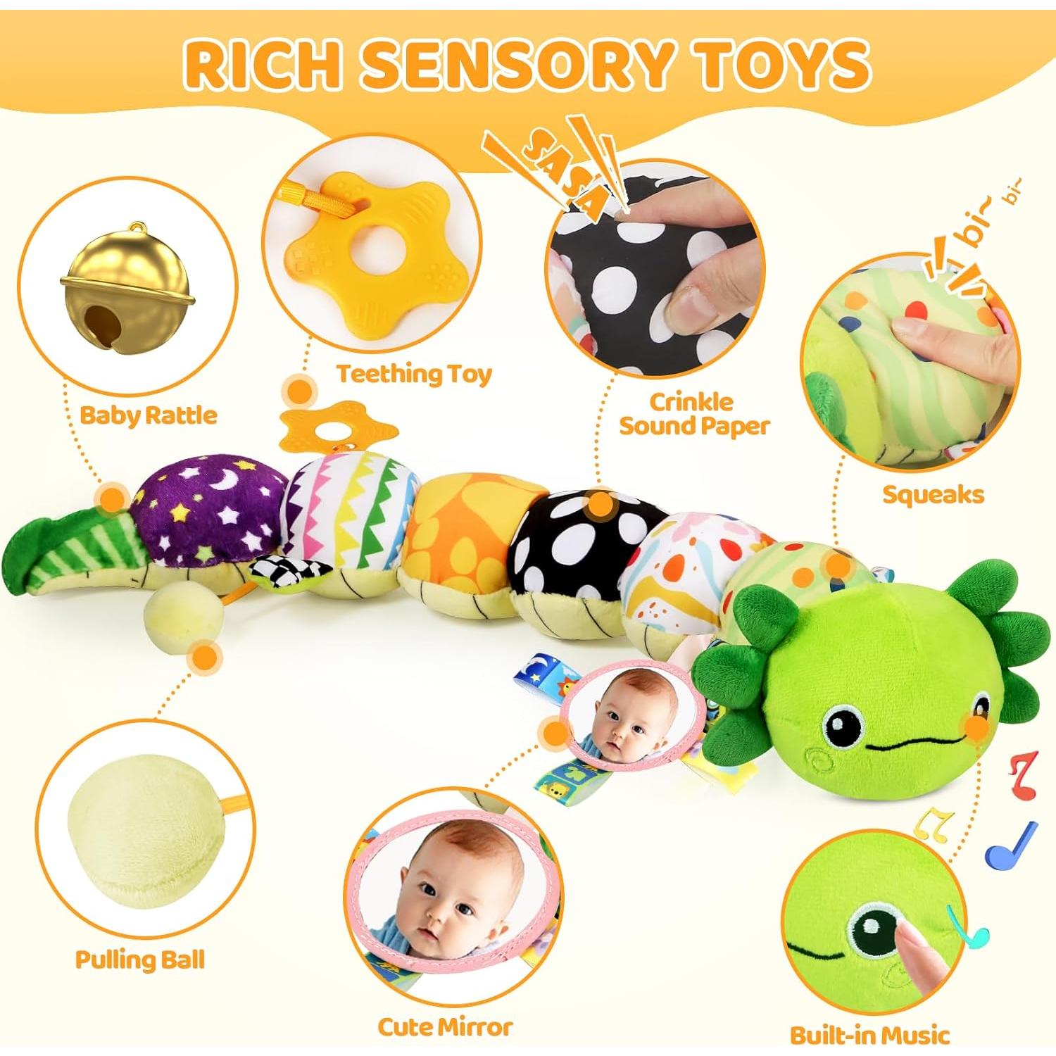 Juguete de Peluche Axolote KMUYSL Verde para Bebés 0-12 Meses