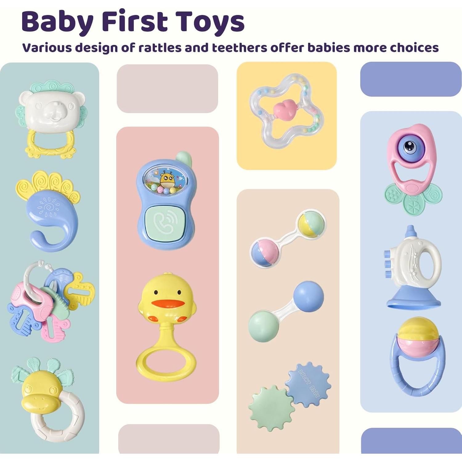 Set de 13 Sonajeros para Bebés Cuterabit - Juguetes Dentición