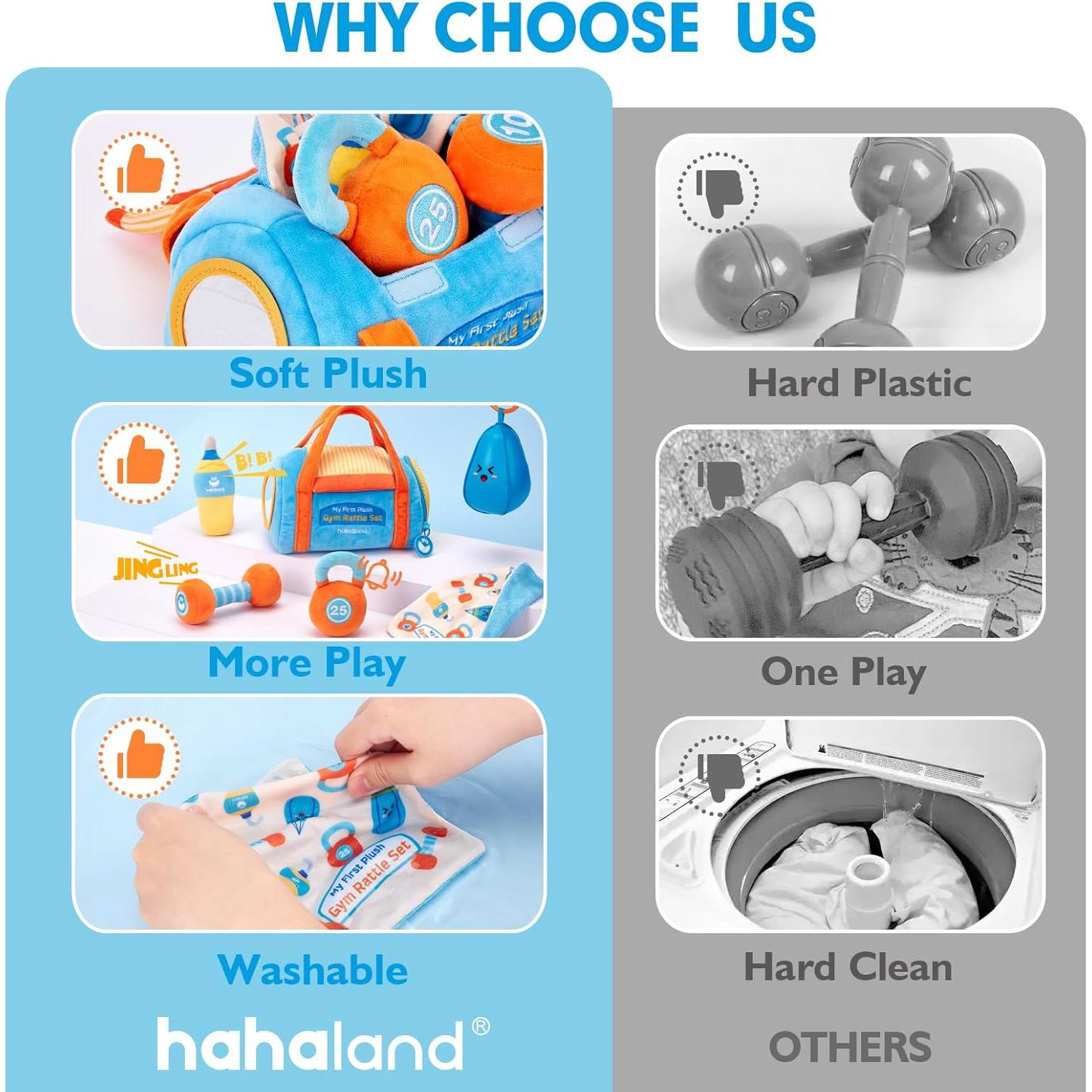 Set de Juguetes para Bebés Hahaland - Gimnasio de Peluche 6-12 Meses