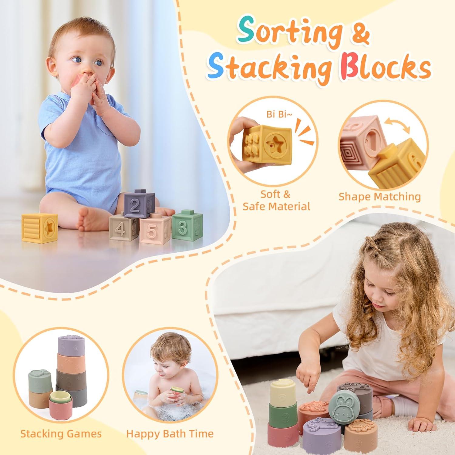 Juguetes Montessori 6 en 1 MTTIERY para Bebés 0-18 Meses