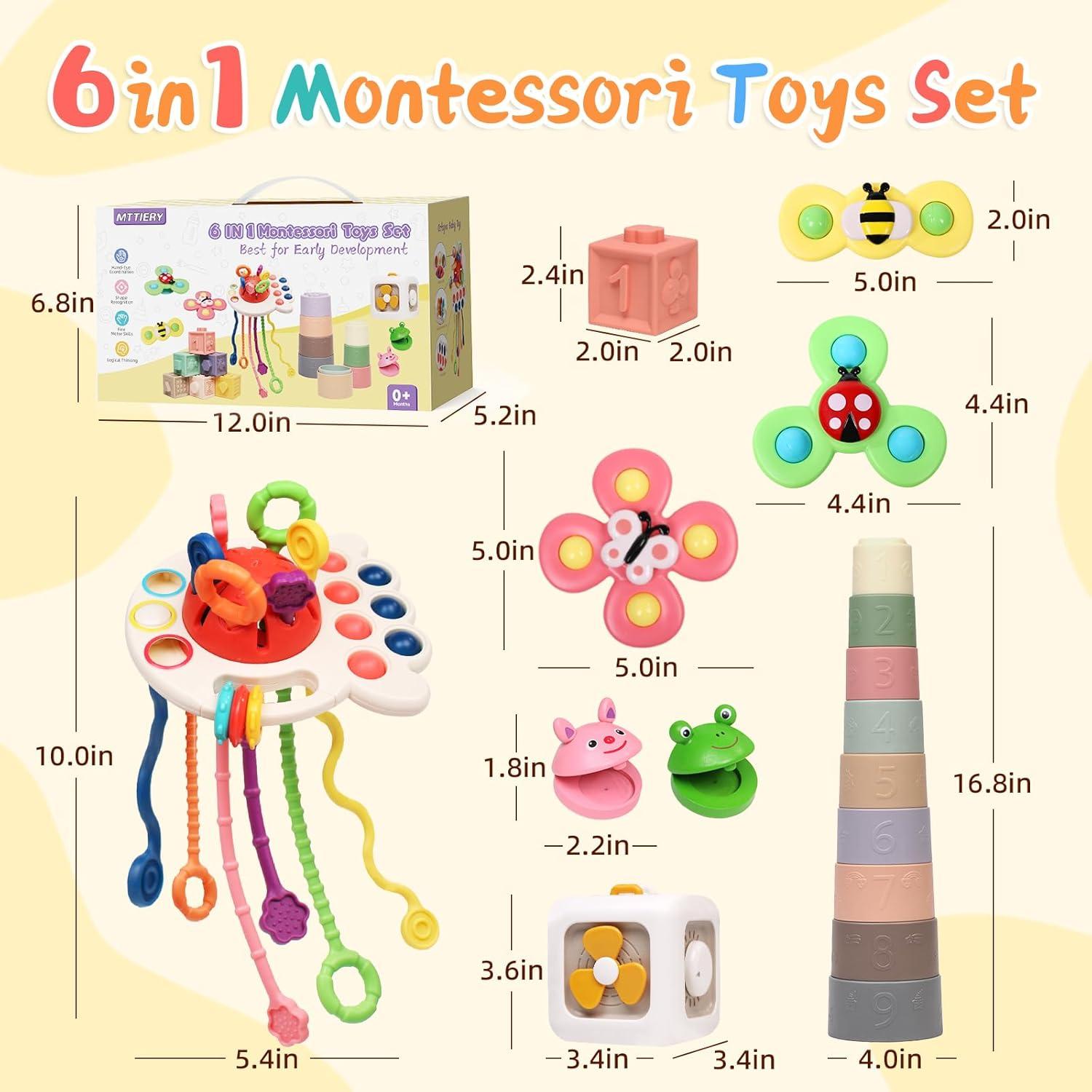 Juguetes Montessori 6 en 1 MTTIERY para Bebés 0-18 Meses