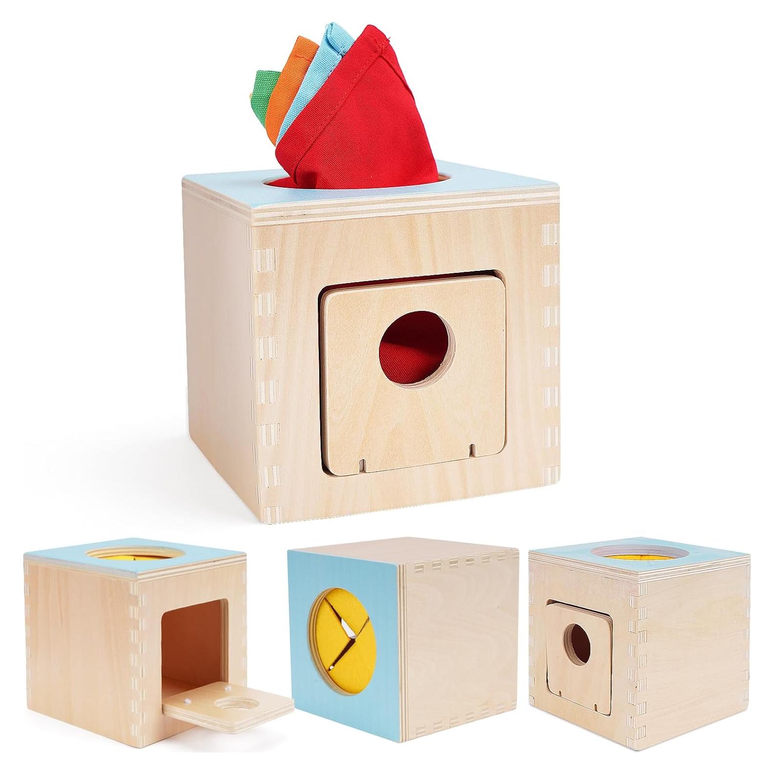 Juguete Montessori de Madera FCSONU - Caja de Tejidos 12.5 cm