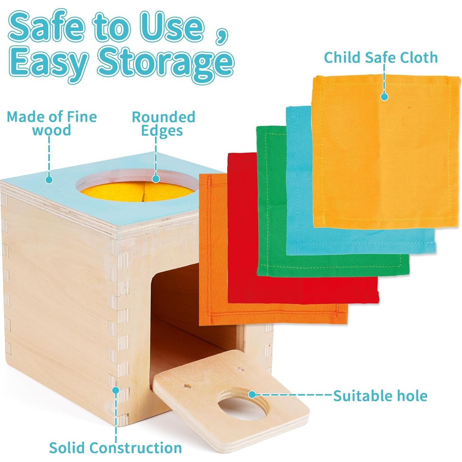 Juguete Montessori de Madera FCSONU - Caja de Tejidos 12.5 cm