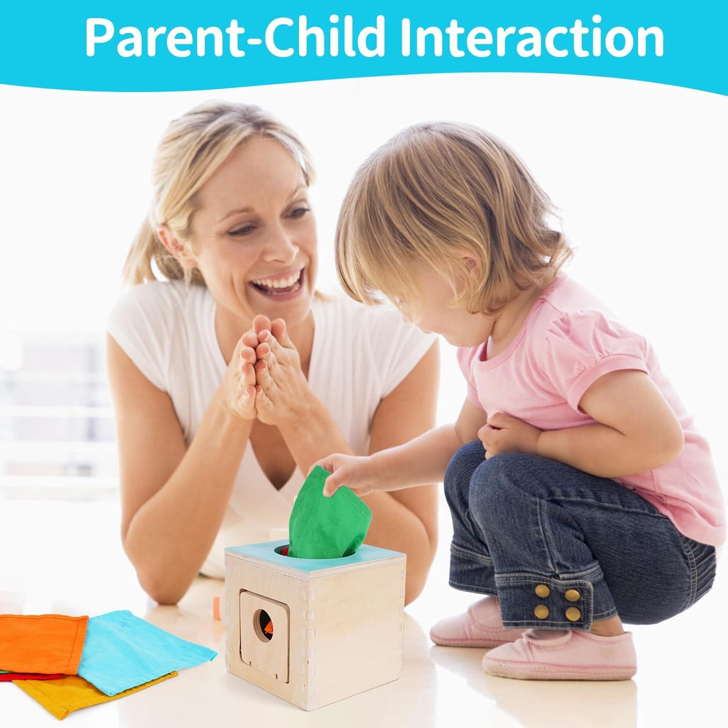 Juguete Montessori de Madera FCSONU - Caja de Tejidos 12.5 cm