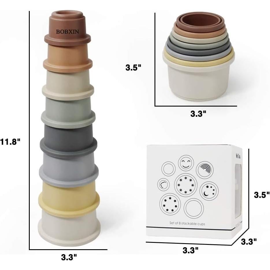 Tazas Apilables Educativas BOBXIN para Bebés 6-12 Meses