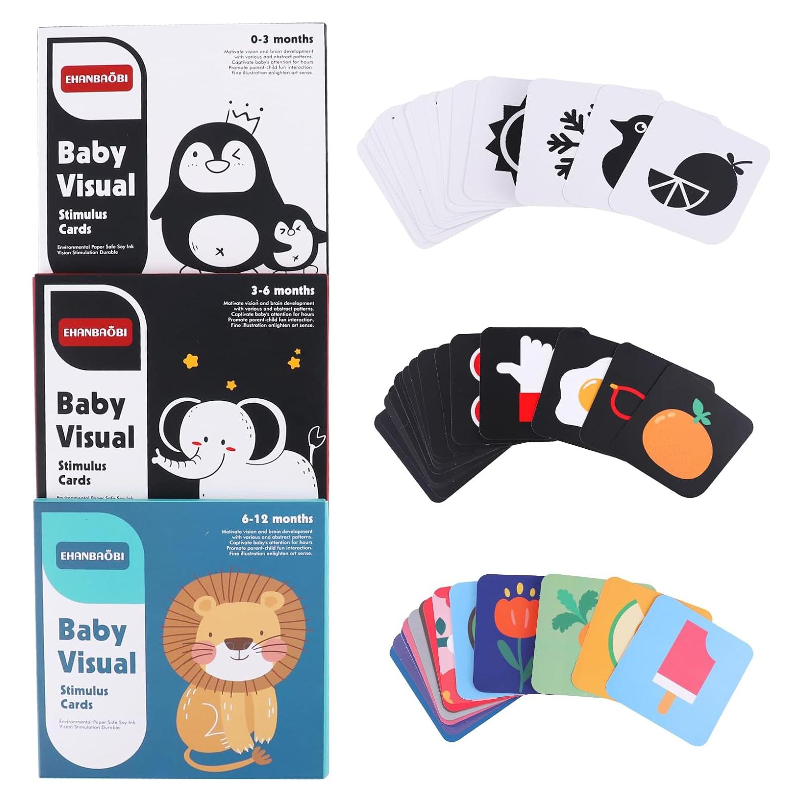 Tarjetas de Flash para Bebés 96 Pcs Estimulación Visual 0-12 Meses