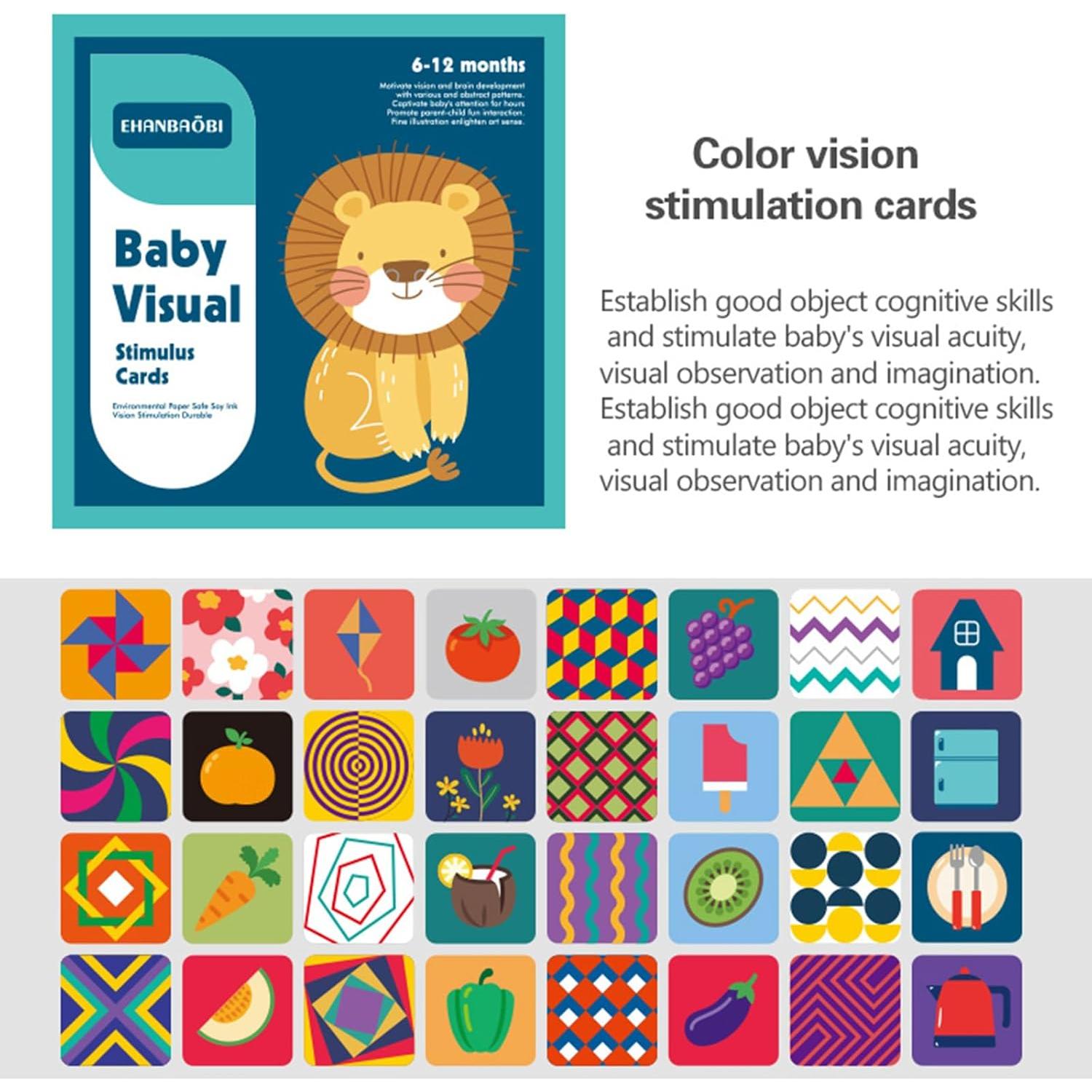 Tarjetas de Flash para Bebés 96 Pcs Estimulación Visual 0-12 Meses