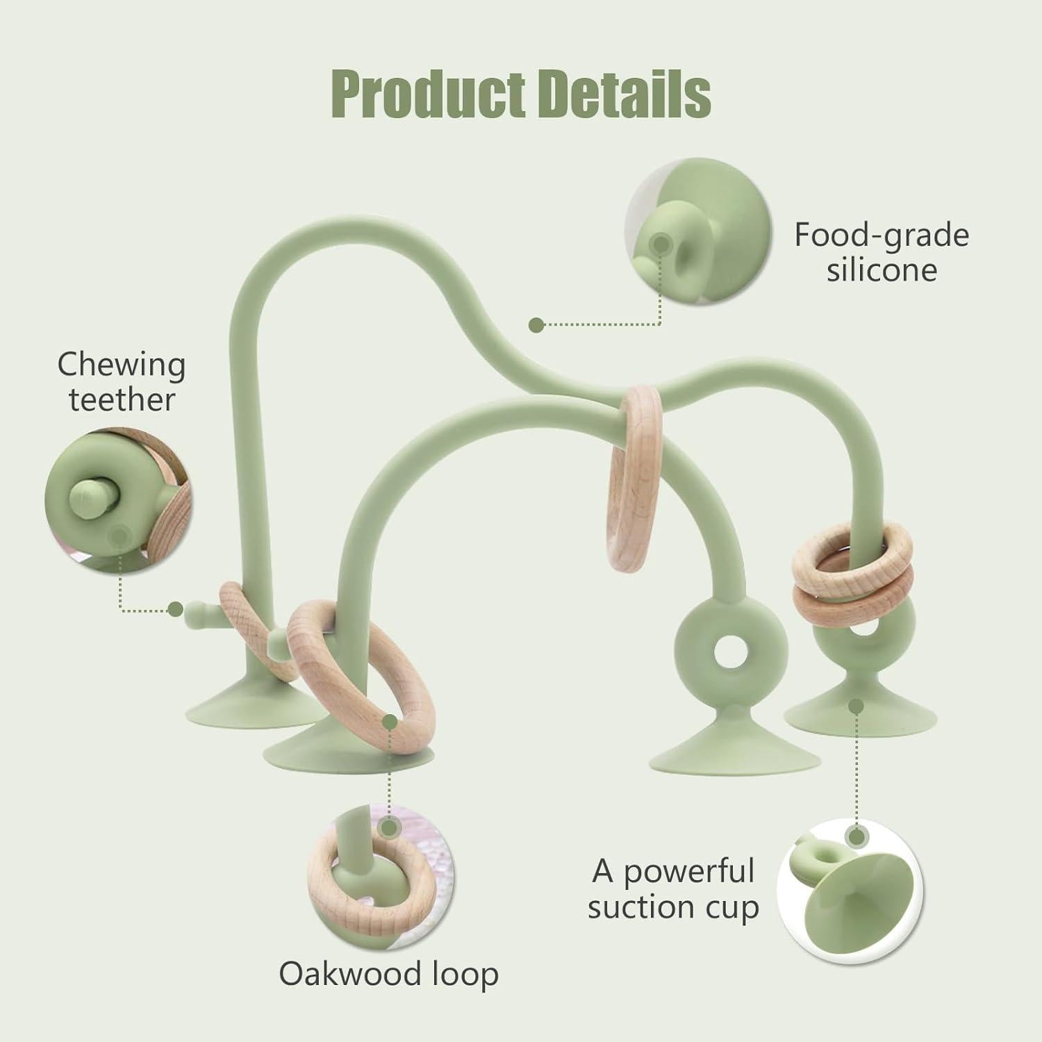 Juguetes Montessori Silicona con Ventosas para Bebés 0-6 Meses