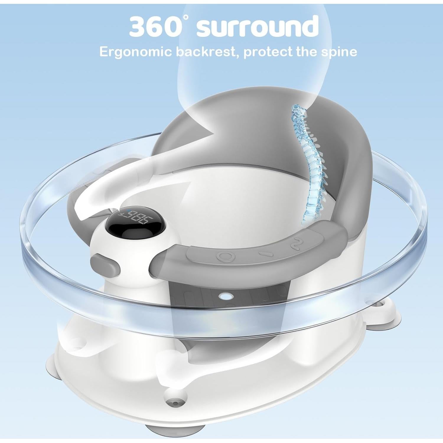 Asiento de Baño para Bebés TOSGN con Pantalla de Temperatura